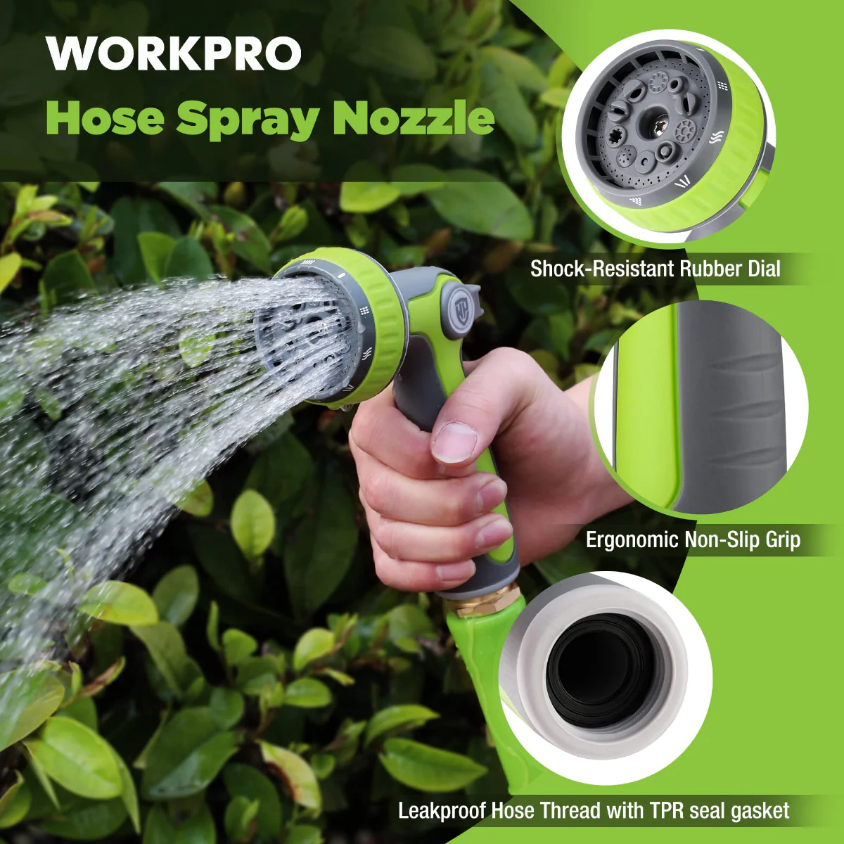 Garden Hose Nozzle Sprayer with 10 Spray Patterns - Image 6
