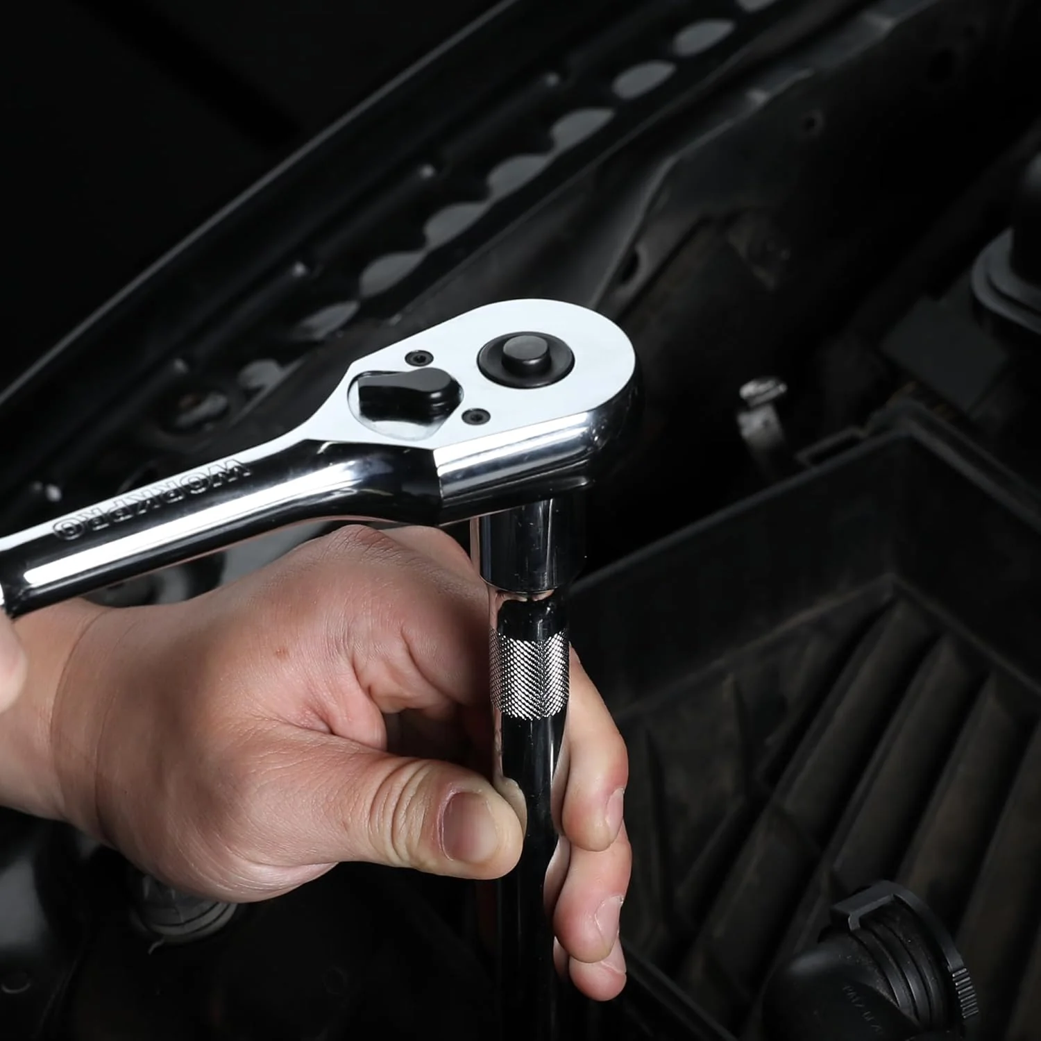 WORKPRO 1/2-Inch Drive Ratchet, Quick-Release Reversible Ratchet Wrench, 72-Tooth Handle, Chrome Alloy Made, Cr-Mo Head, Full Polished - Image 7