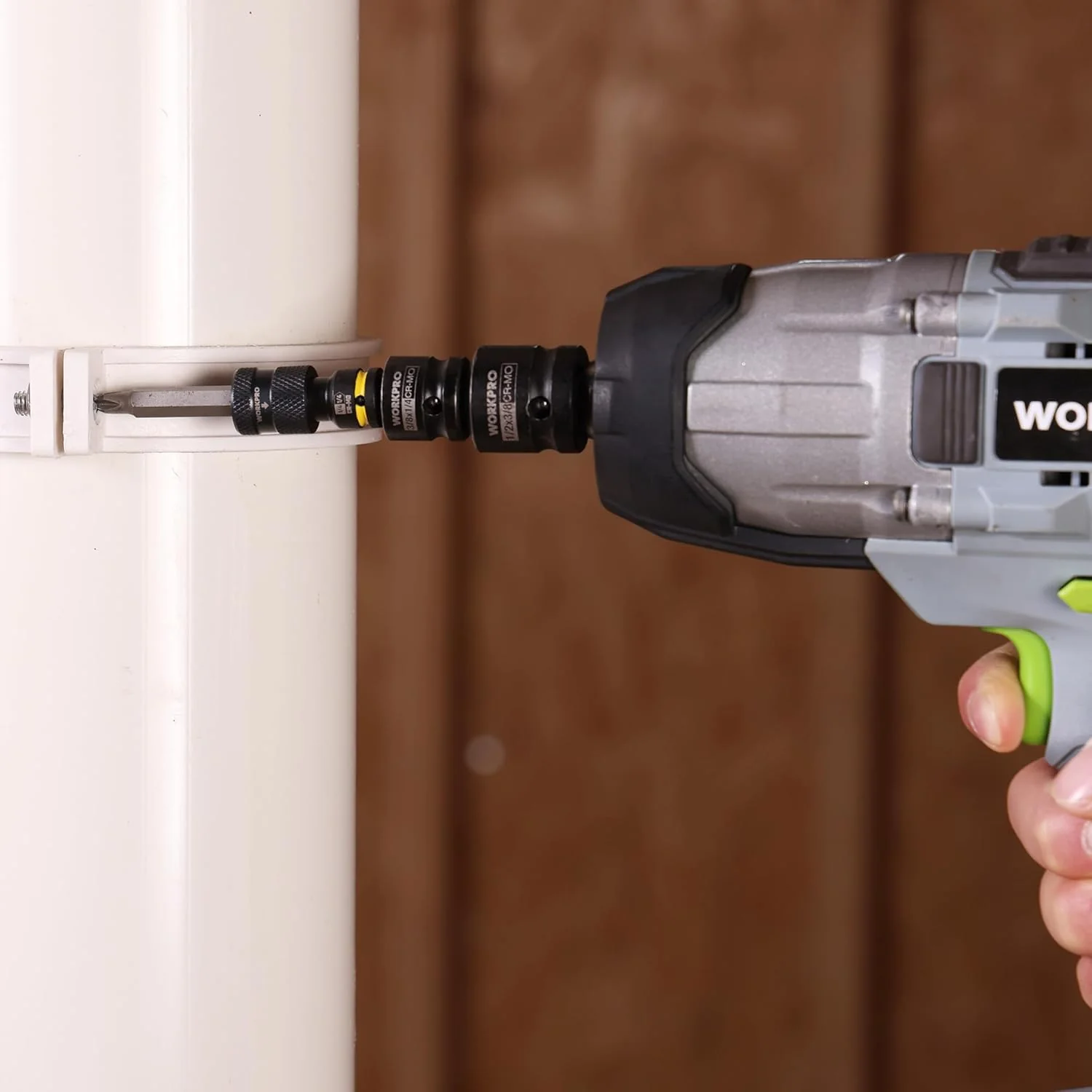 WORKPRO 1/4-inch Square to 1/4-inch Hex Quick Release Impact Socket Adapter and Bit Holder for Ratchet Wrenches, Drivers, Drills - Made from Durable CR-MO Steel - Image 7