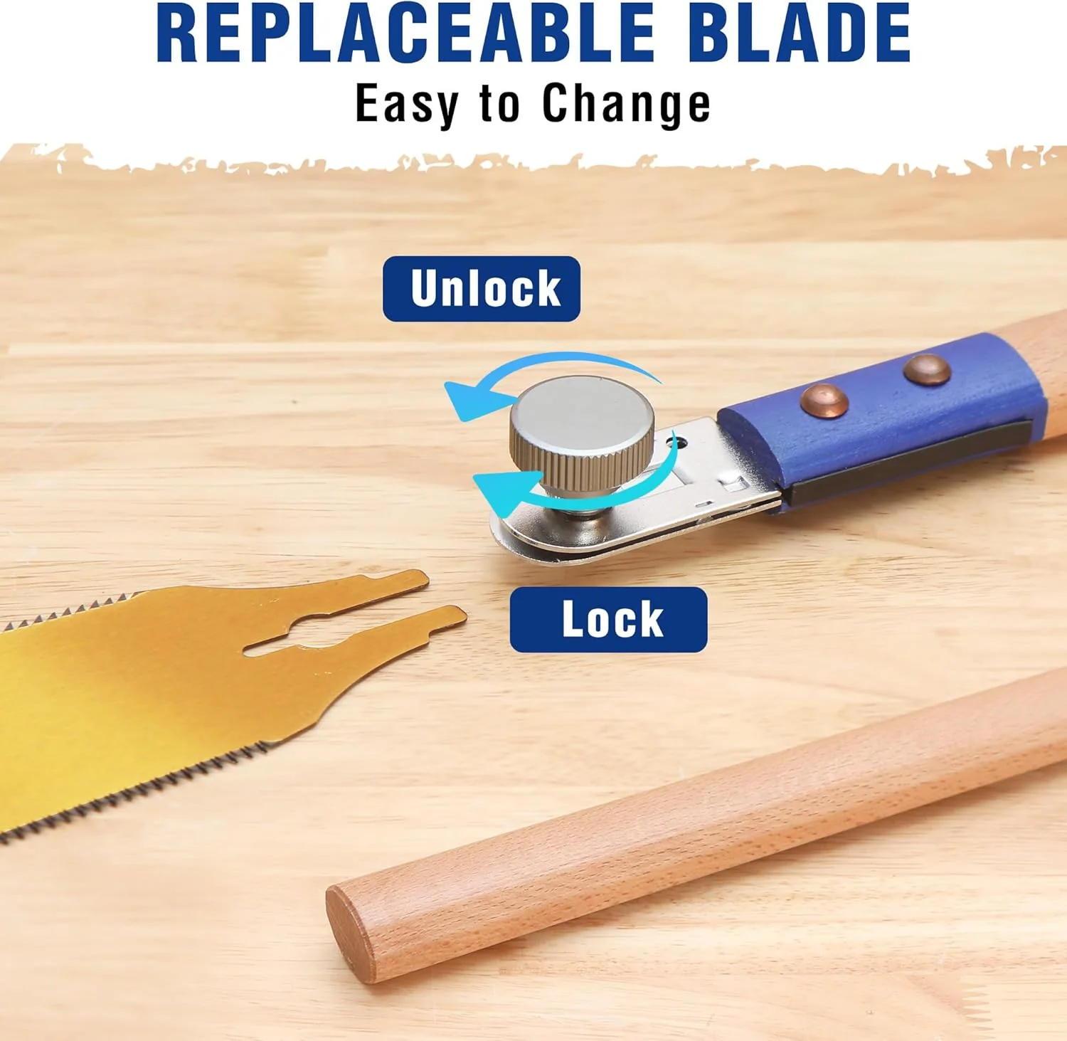 WORKPRO 10 Inch Japanese Pull Saw, Double-Edged Hand Saw for Wood Cutting with 7-9&18 TPI, SK5 Flexible Blade Flush Cut Saw with Non-Slip Beech Handle, Perfect Woodworking Tool Gift - Image 4