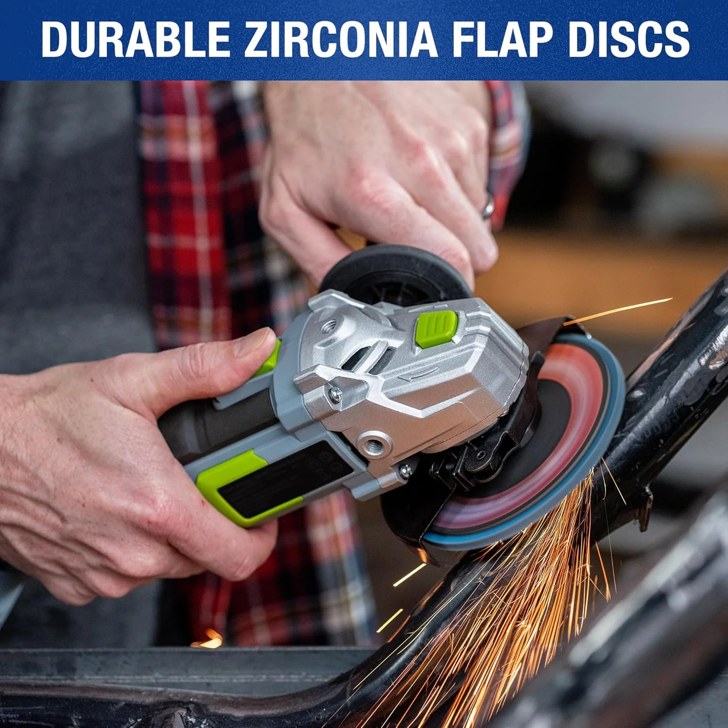 WORKPRO 10-Pack Flap Discs, 4-1/2-inch, Arbor Size 7/8-inch, T29 Zirconia Abrasive Grinding Wheel and Flap Sanding Disc, Includes 80 Grit - Image 5