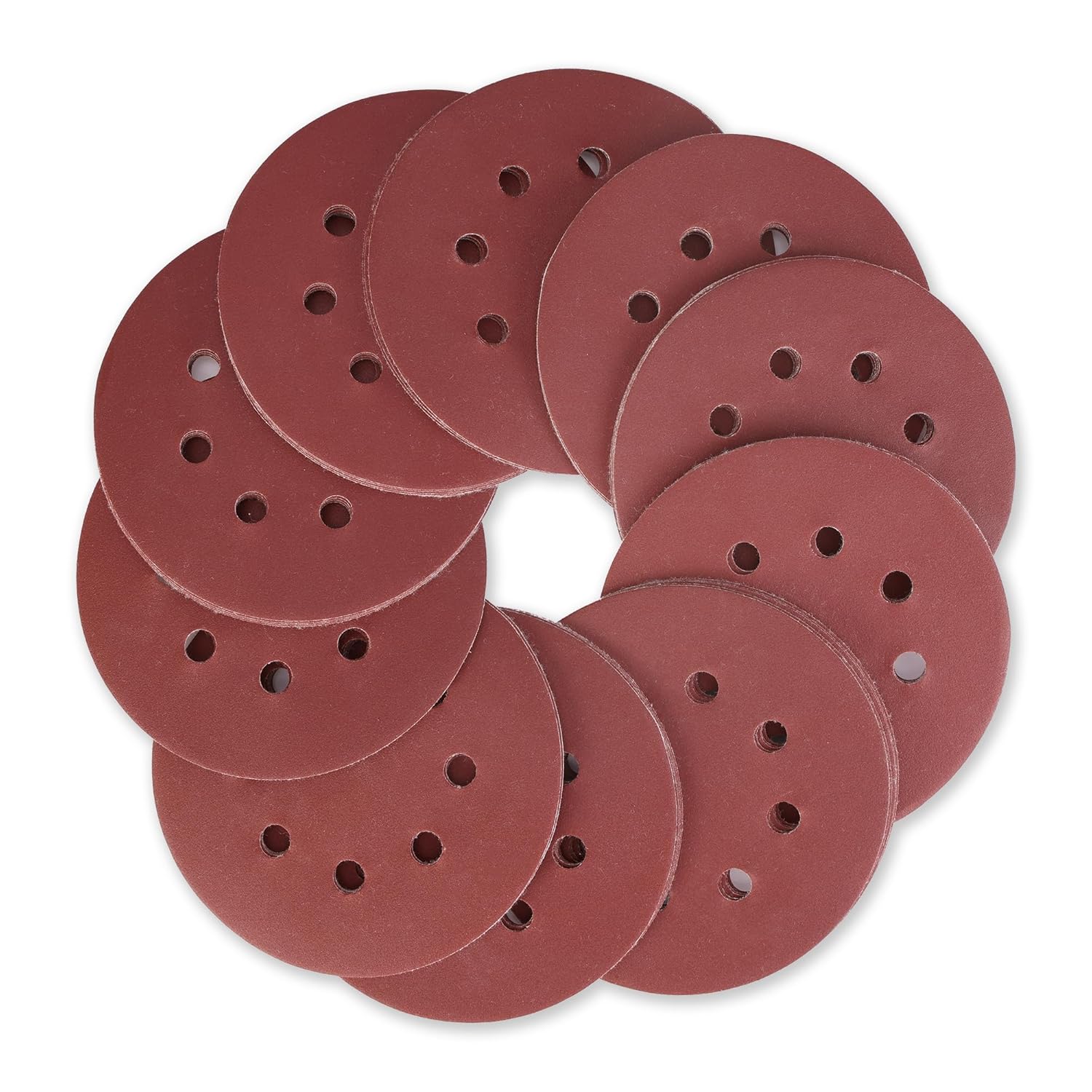 WORKPRO 100-Piece 60 Grit Sanding Discs - 5-Inch 8-Hole Hook and Loop Sandpaper for Random Orbital Sander (Not for Oscillating Tools or Mouse Sander) - Image 2