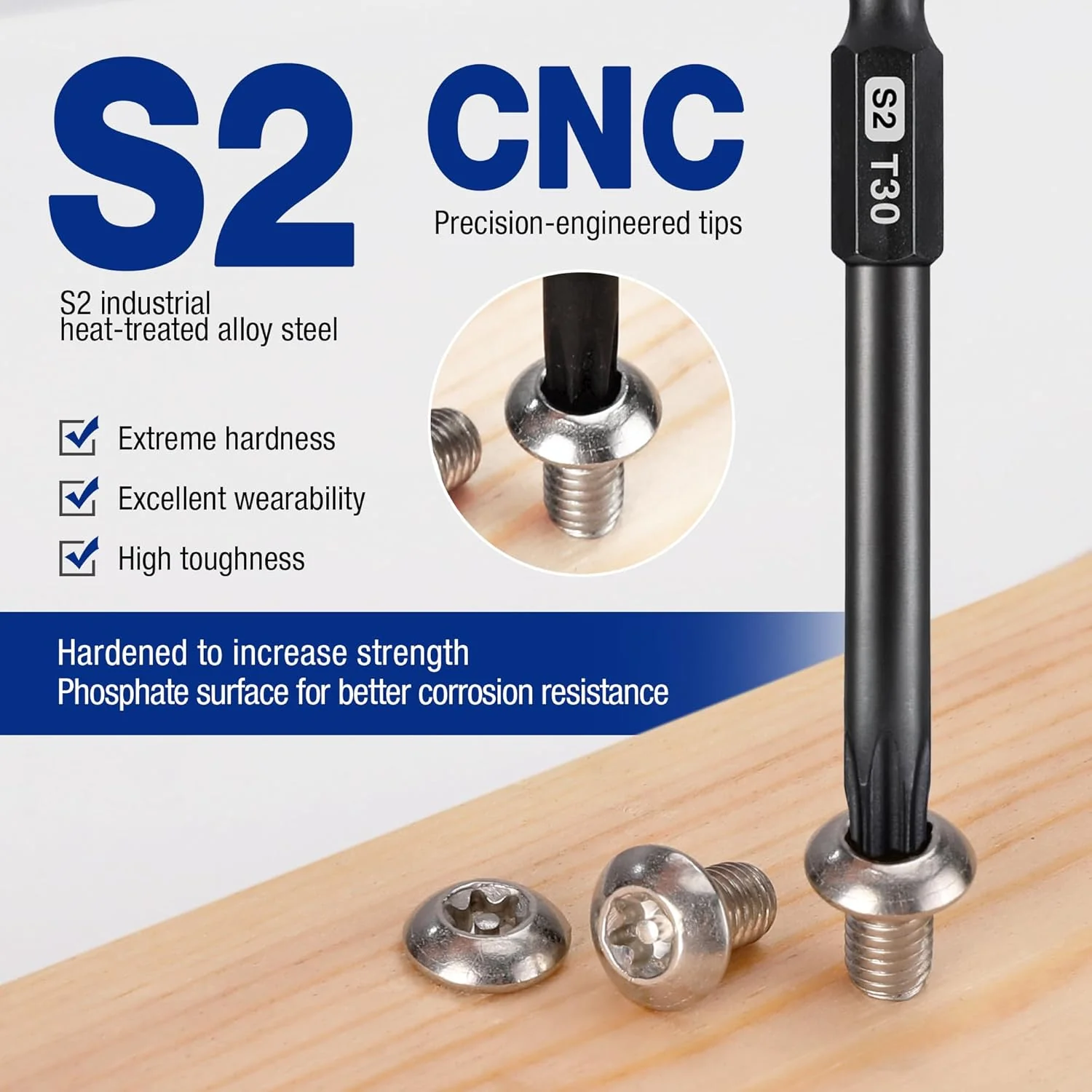 WORKPRO 10pcs Security Torx Bit Set, CNC Machined S2 Steel Star Bit Set, 2.3" Long Tamper Proof Torx Screwdriver bit with Magnetic Tips, Tamper Resistant Fastener Drive Bits with Storage Box - Image 4