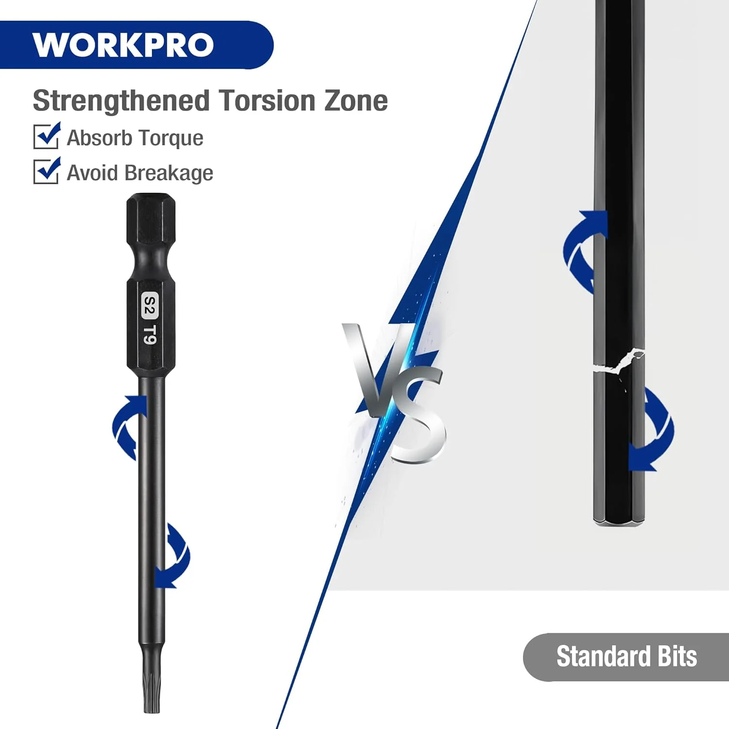 WORKPRO 10pcs Security Torx Bit Set, CNC Machined S2 Steel Star Bit Set, 3" Long Tamper Proof Torx Screwdriver bit with Magnetic Tips, Tamper Resistant Fastener Drive Bits with Storage Box - Image 6