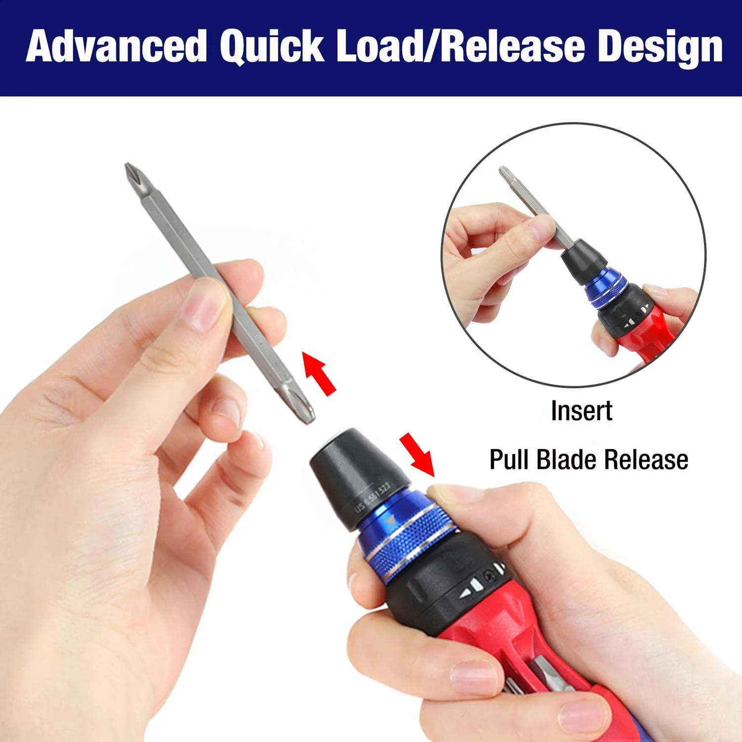 WORKPRO 12-in-1 Ratcheting Multi-Bit Quick-load Mechanism Screwdriver - Image 2