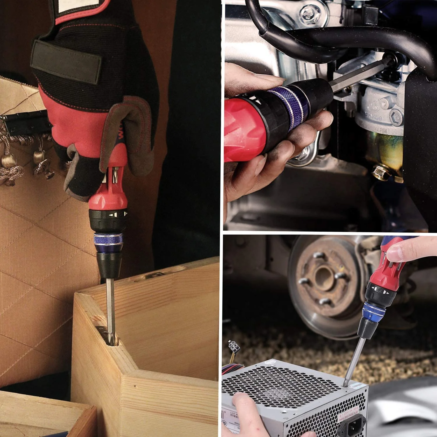 WORKPRO 12-in-1 Ratcheting Multi-Bit Quick-load Mechanism Screwdriver - Image 6