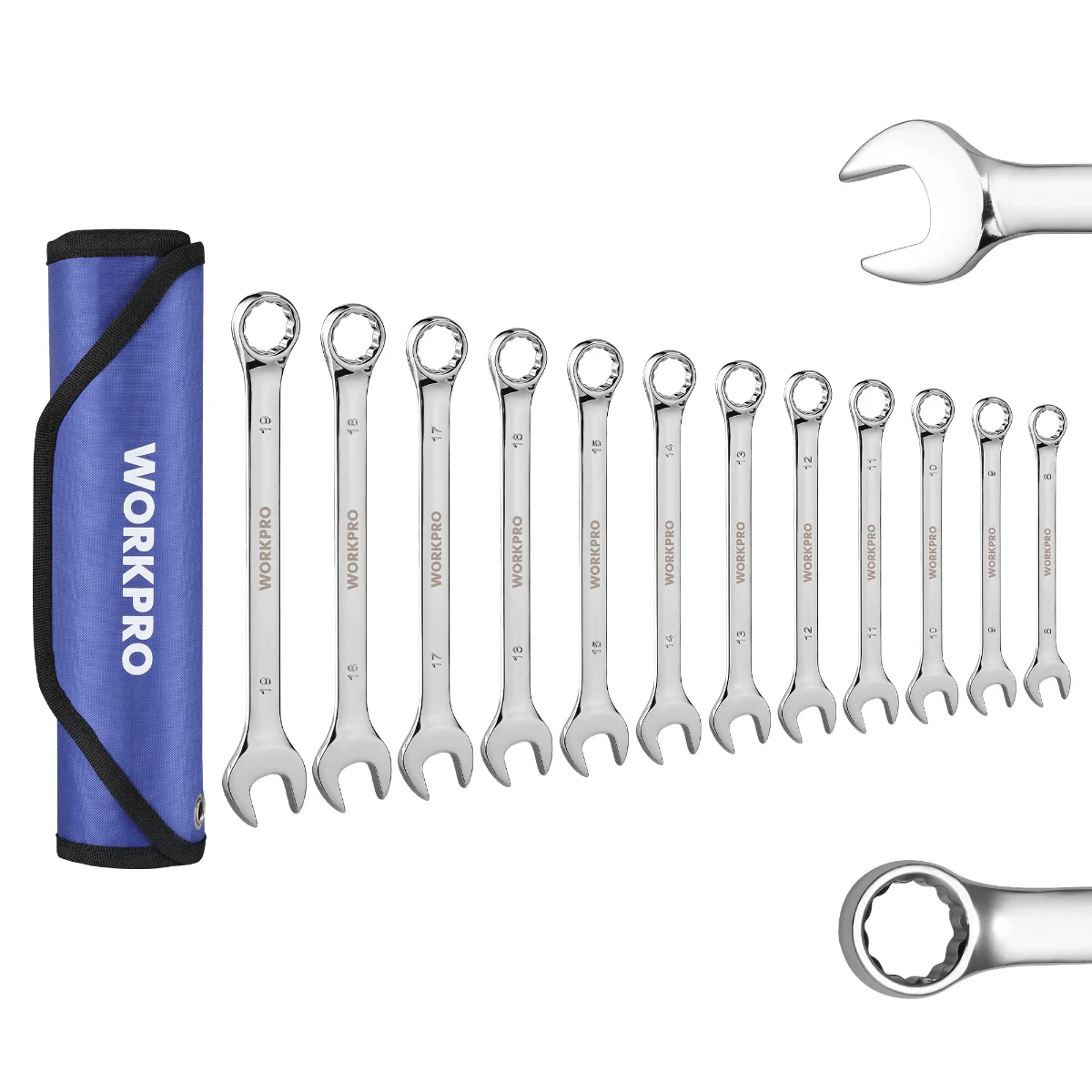 WORKPRO 12 Pcs Premium Cr-V Combination Wrench Set - Image 8