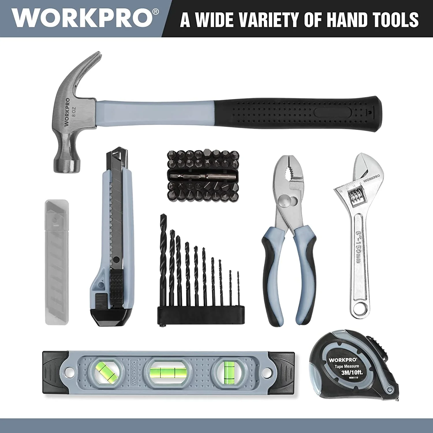 WORKPRO 61 Pcs 12V Cordless Drill and Home Tool Kit, 14-inch Storage Bag Included - Image 5