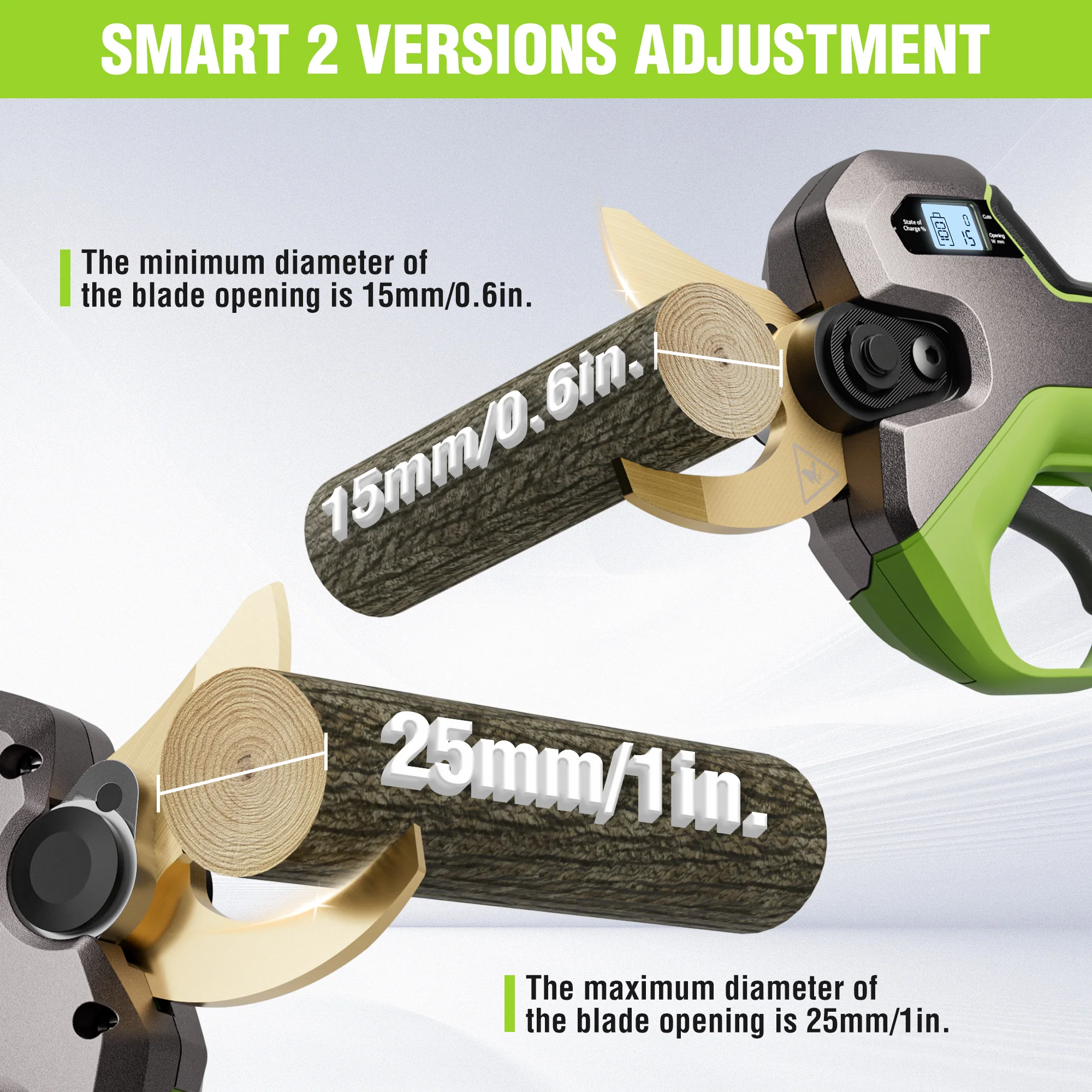WORKPRO 12V Cordless Electric Pruning Shears with 2 Pack Rechargeable Battery and Fast Charger, 1.2 Inch Cutting Diameter - Image 3