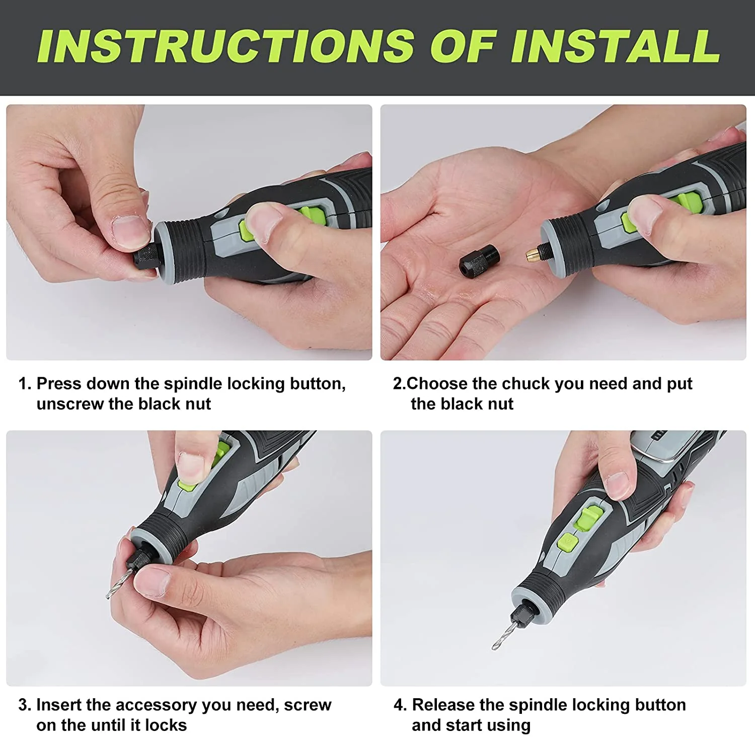 WORKPRO 12V Cordless Rotary Tool Kit for Handmade and DIY - Image 5