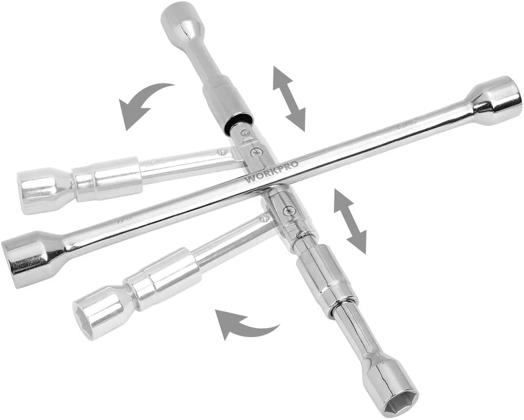 WORKPRO 14-Inch Universal Folding Lug 4-Way Cross Wrench - Image 3
