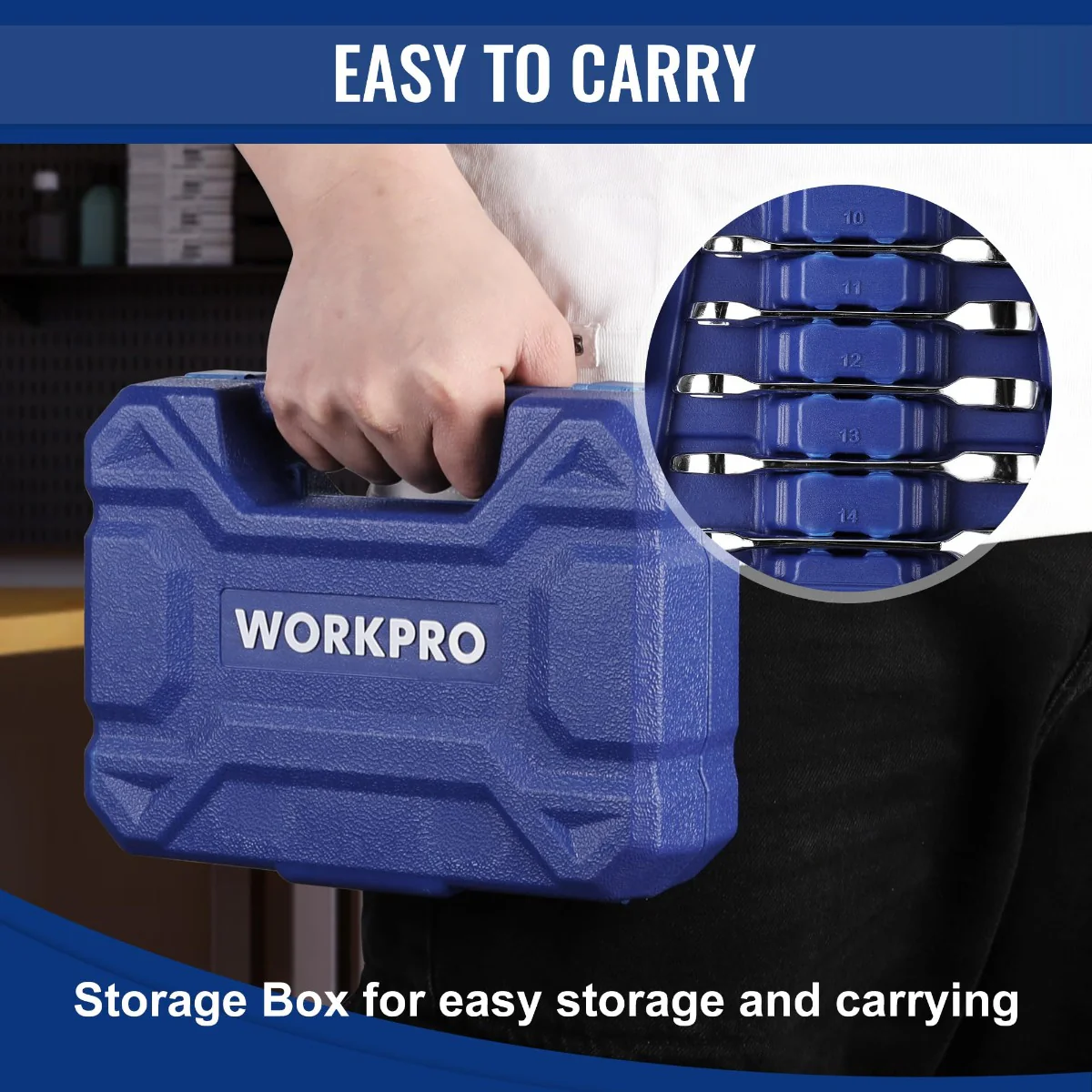 WORKPRO 14-Piece Ratcheting Combination Stubby Wrench Set - Image 5