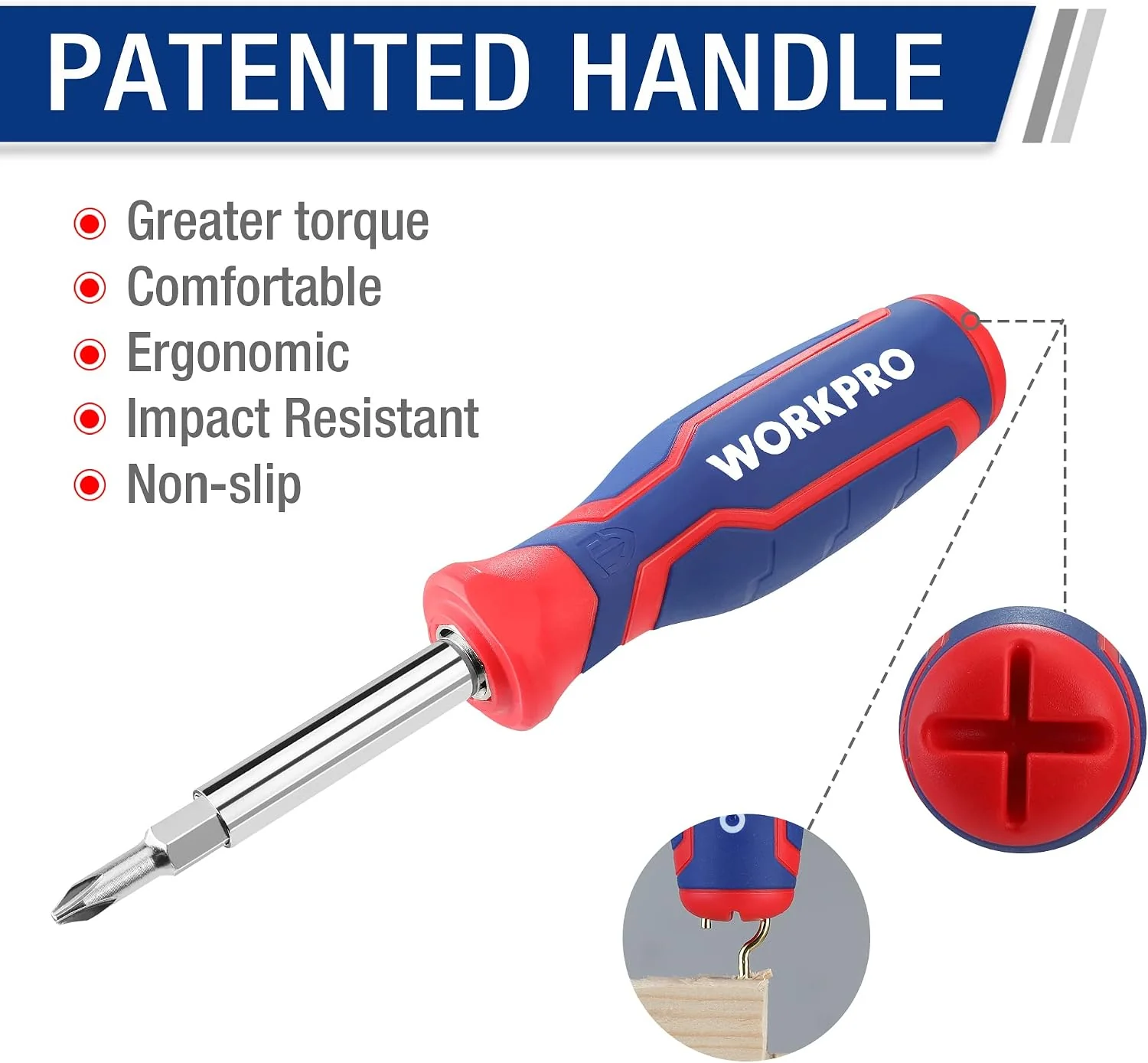 WORKPRO 15-in-1 Multi-bit Screwdriver Set Tool All in One, Portable Multi-purpose Screw-driver, Slotted/Philips/Torx/Square - Image 3