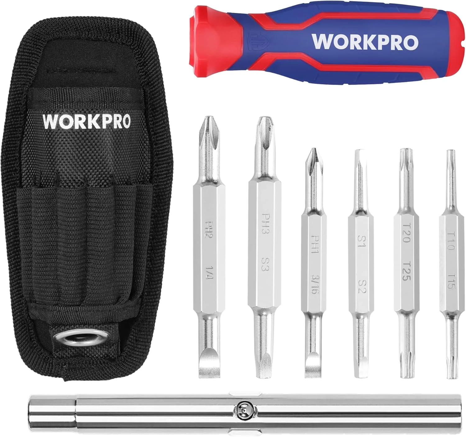 WORKPRO 15-in-1 Multi-bit Screwdriver Set Tool All in One, Portable Multi-purpose Screw-driver, Slotted/Philips/Torx/Square - Image 7