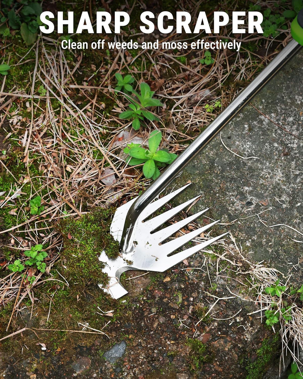 WORKPRO 15-Inch 6-Tine Weed Puller Tool for Deep Root Removal | Stainless Steel Hand Weeder with Ergonomic Soft Grip for Removing Dandelions and Deep-Rooted Weeds in Lawn, Garden and Yard - Image 6
