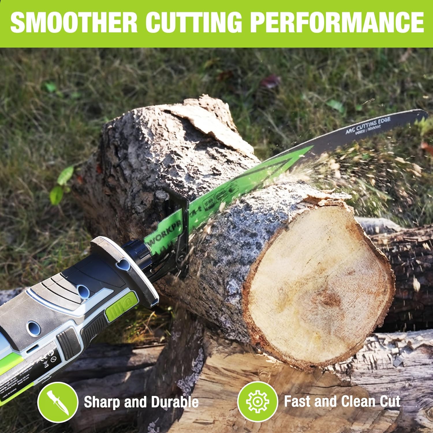WORKPRO 15 Inch Japanese Teeth Reciprocating Saw Blades, 6TPI Arc Edge Wood Pruning Saw Blades for Tree Trimming, Wood Cutting, Durable Sharp, 3 Pack - Image 5