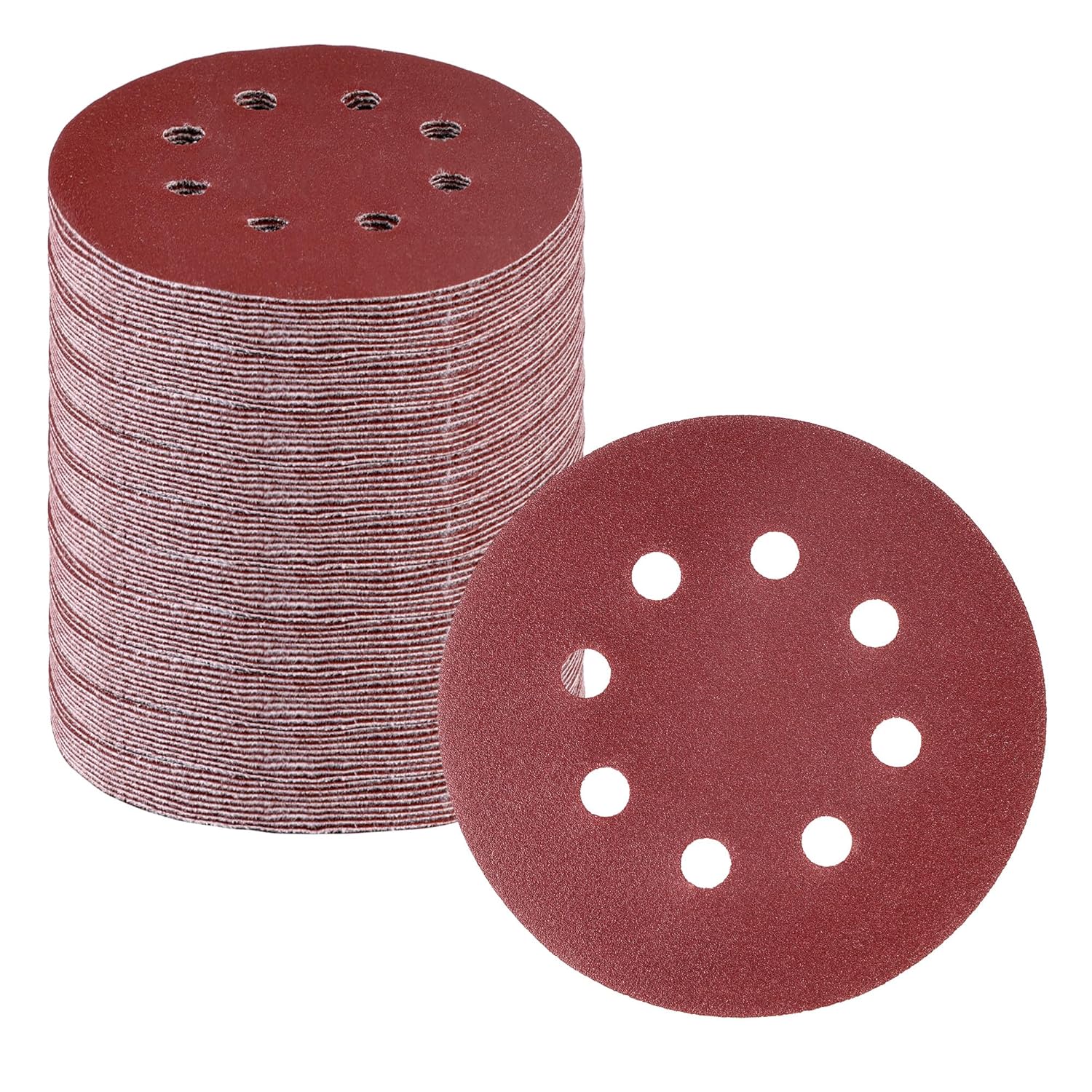 WORKPRO 150-Piece 220 Grit Sanding Discs - 5-Inch 8-Hole Hook and Loop Sandpaper for Random Orbital Sander (Not for Oscillating Tools or Mouse Sander)