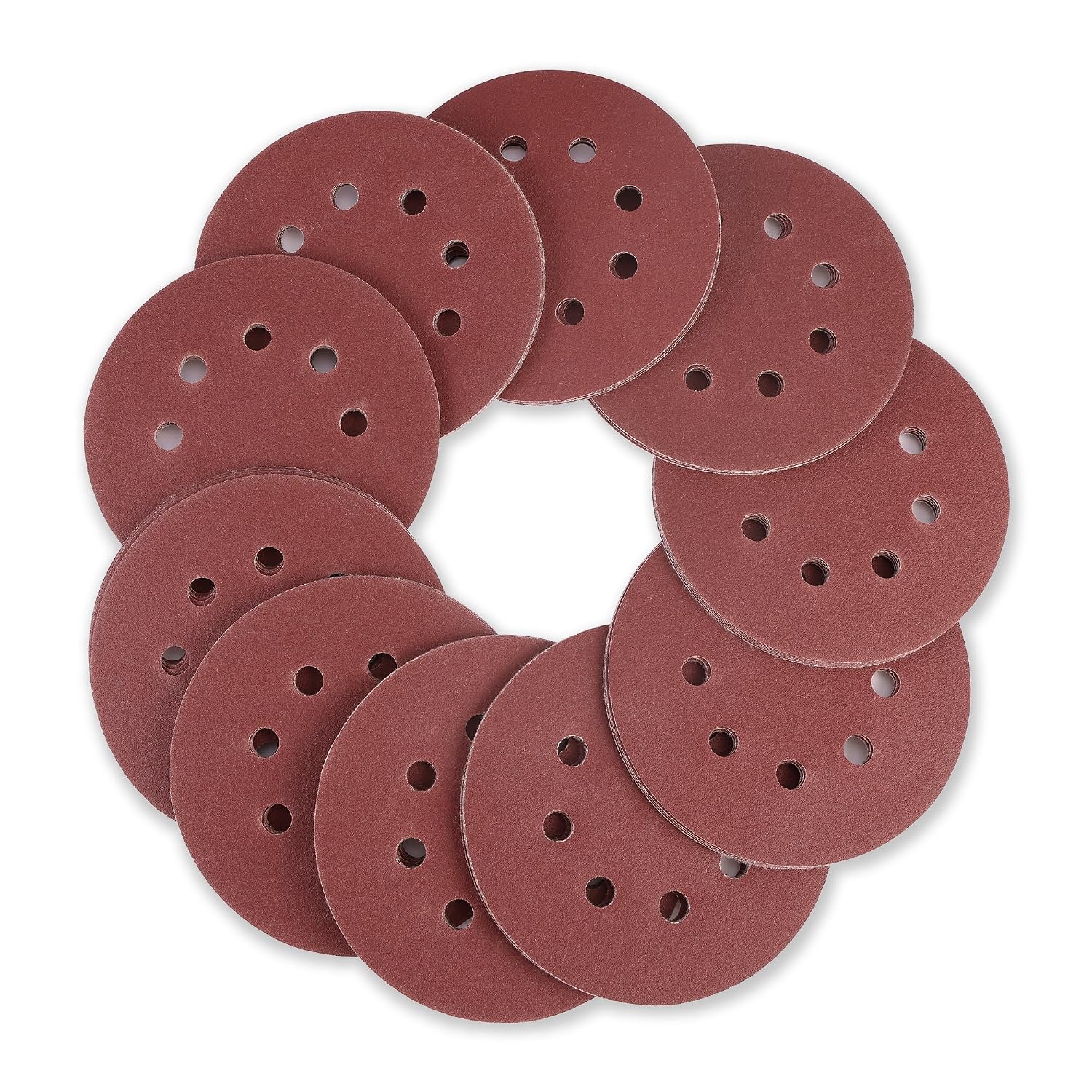 WORKPRO 150-Piece 220 Grit Sanding Discs - 5-Inch 8-Hole Hook and Loop Sandpaper for Random Orbital Sander (Not for Oscillating Tools or Mouse Sander) - Image 2