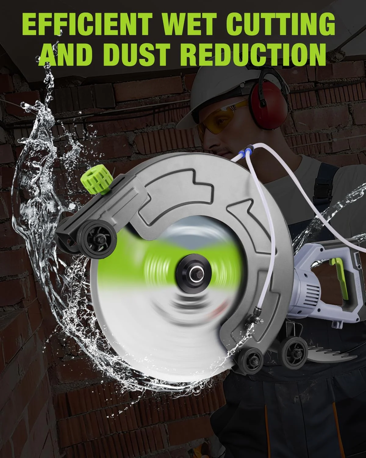 WORKPRO 16 Inch Wet Concrete Saw with Water Cutting Attachment, 1600W 3100RPM Electric Concrete Saw, Max Cutting Depth 6.69", Ideal for House, Foundation, Courtyard Renovation - Image 4
