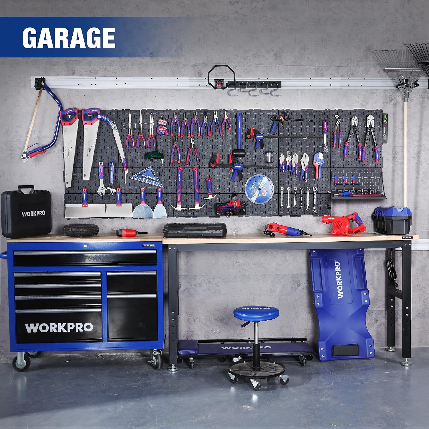 WORKPRO 16”x 16” Metal Peg Board, Foldable Black Pegboard for Wall Organization, Steel Panel with Round Holes & Vertical Slots, Ideal Tool Organizer in Office and Craft Room, 3 Pack - Image 8
