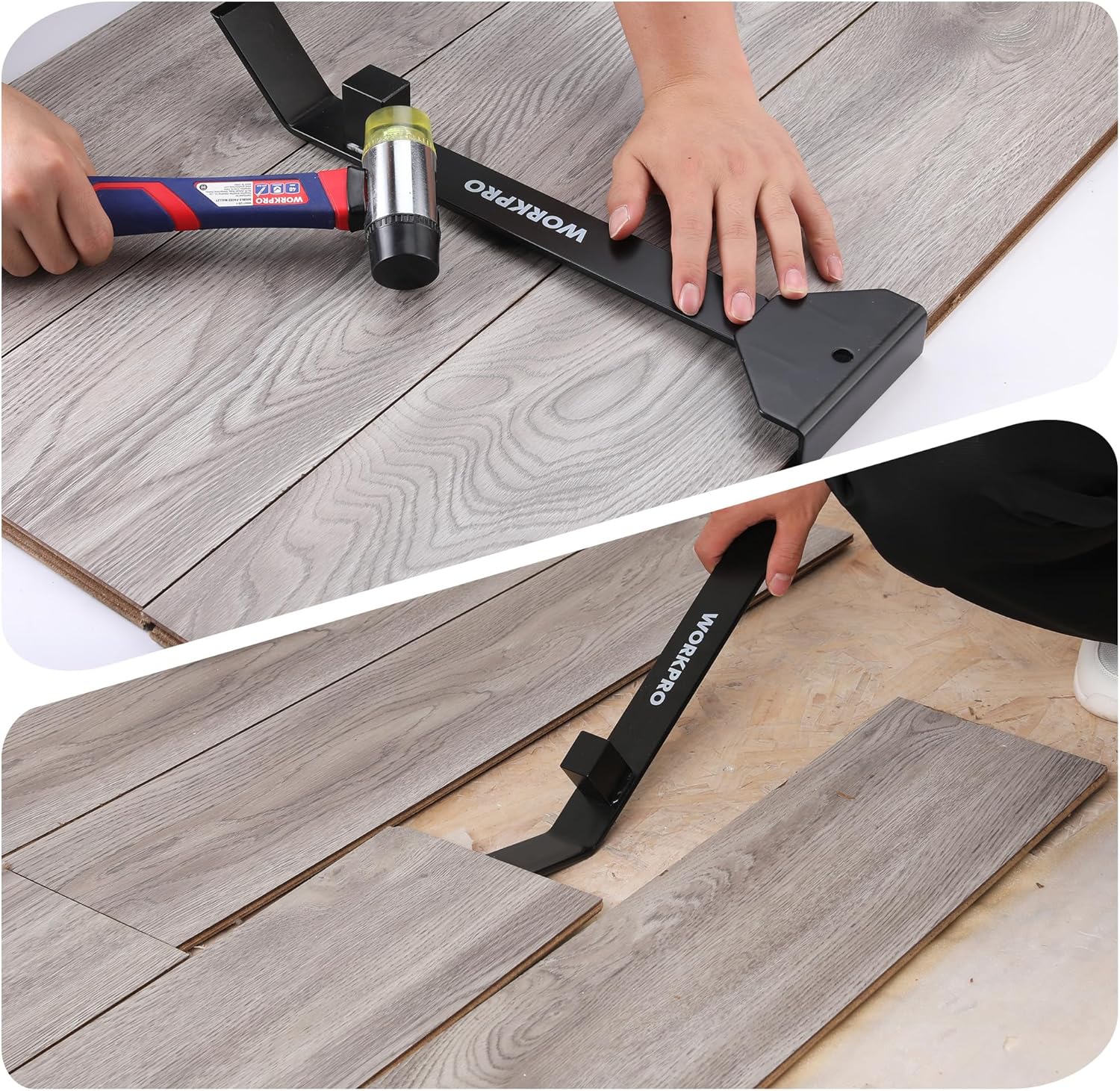 WORKPRO 17" Heavy Duty Pull and Pry Bar, Professional Pull Bar Flooring Tool for Wood Floor, Vinyl Plank, LVP, LVT and Floating Floor Installation - Image 7
