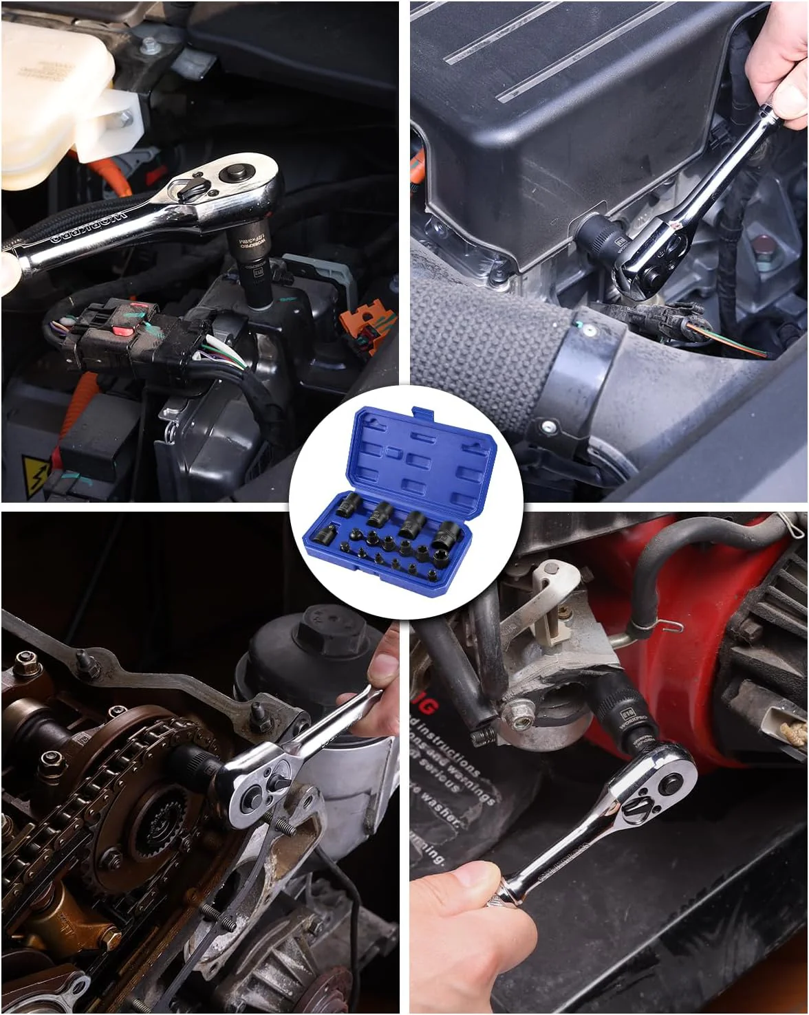 WORKPRO 17 PCS Female E-Torx Socket Set, E4-E24, CR-V Steel | 1/4",3/8",1/2" Drive, Inverted Torx, Storage Case, for Auto & Engine Repair - Image 7
