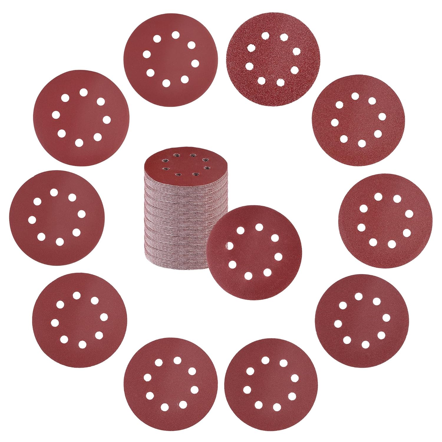 WORKPRO 170-piece Sanding Discs Set - 5-Inch 8-Hole Sandpaper 11 Grades Include 40,60,80,100,120,150,180,240,320,400,600 Grits for Random Orbital Sander(Not for Oscillating Tools or Mouse Sander) - Image 2