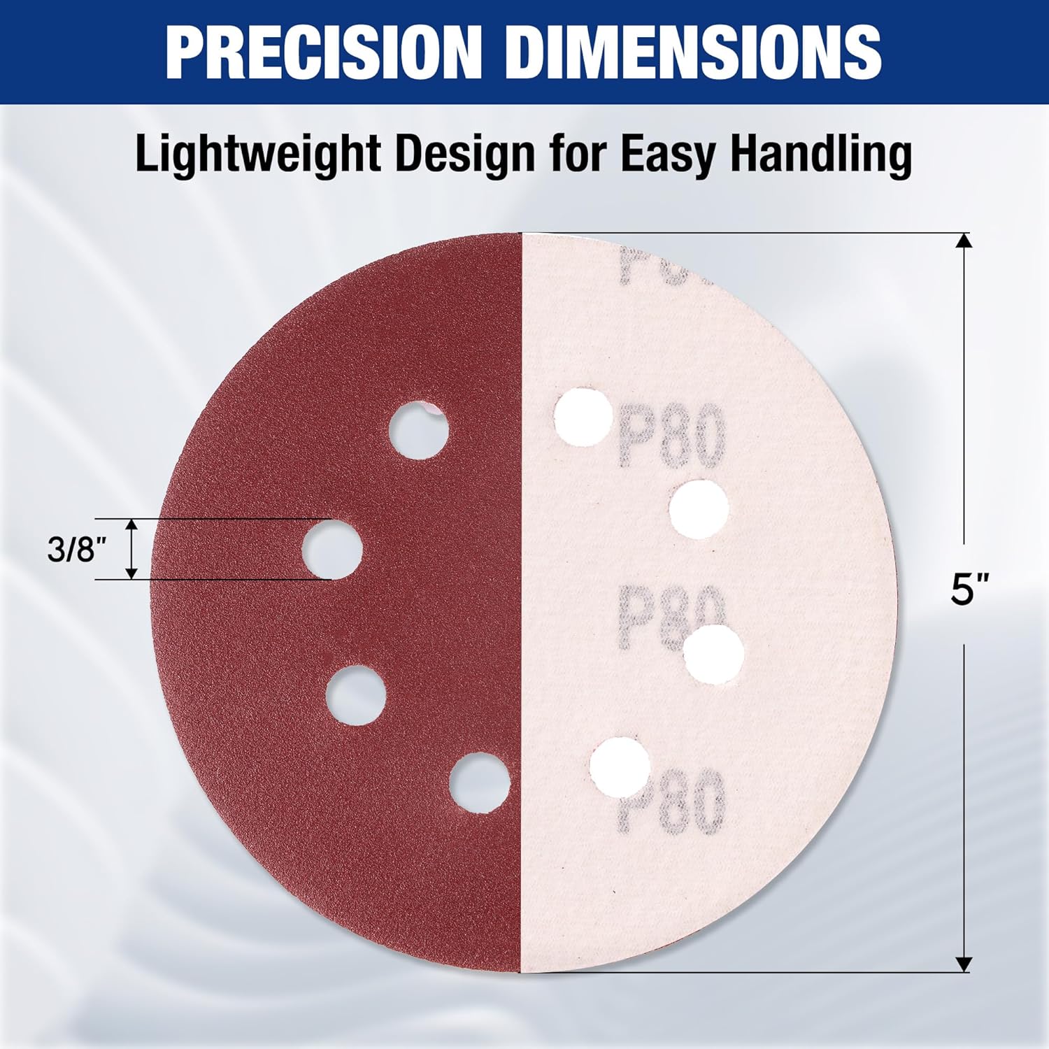 WORKPRO 170-piece Sanding Discs Set - 5-Inch 8-Hole Sandpaper 11 Grades Include 40,60,80,100,120,150,180,240,320,400,600 Grits for Random Orbital Sander(Not for Oscillating Tools or Mouse Sander) - Image 3