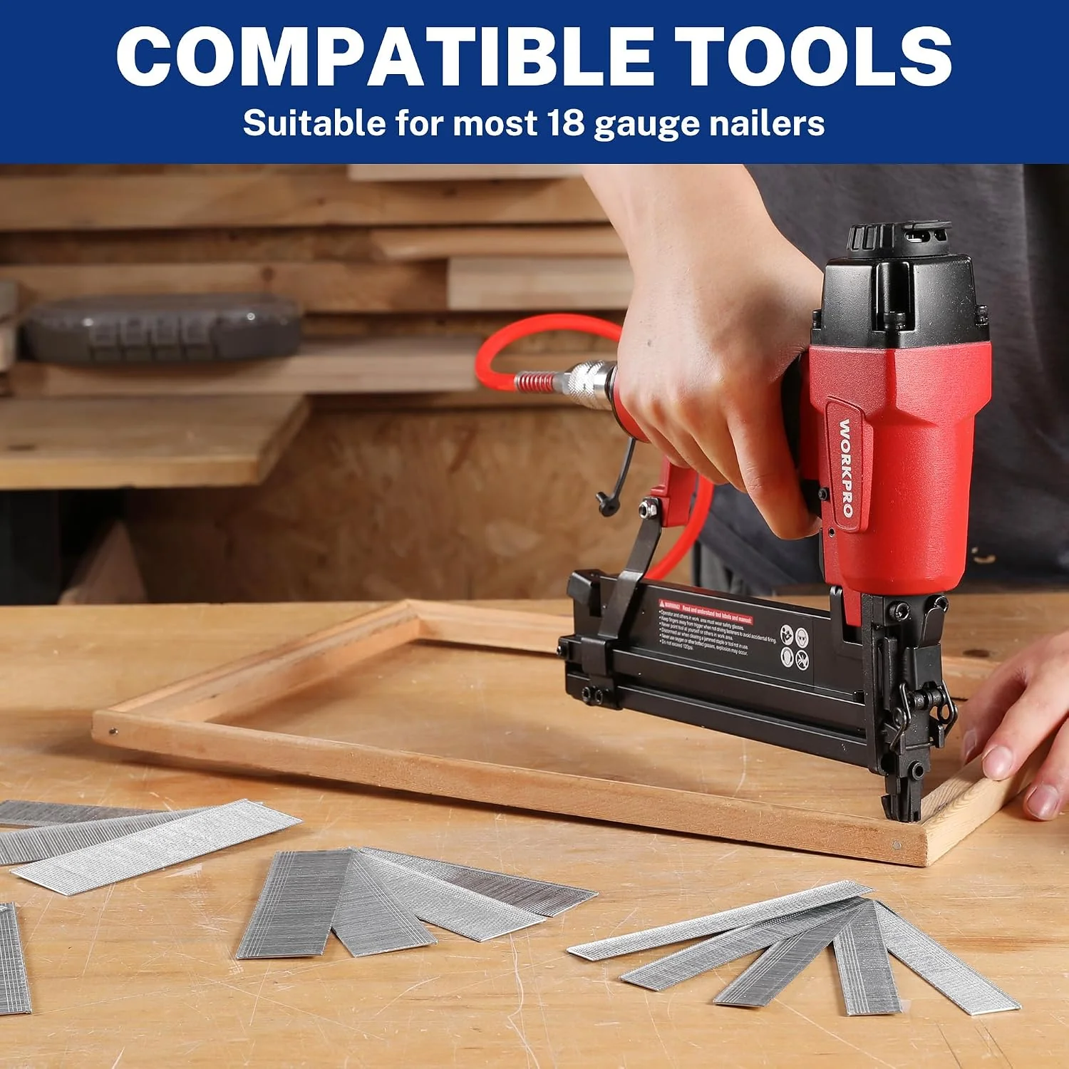 WORKPRO 18 Gauge Brad Nails, 2'',1-1/2'',1-1/4'', 3/4'' 6000 Count Universal Brad Nails for Pneumatic, Electric Brad Nailer - Image 5