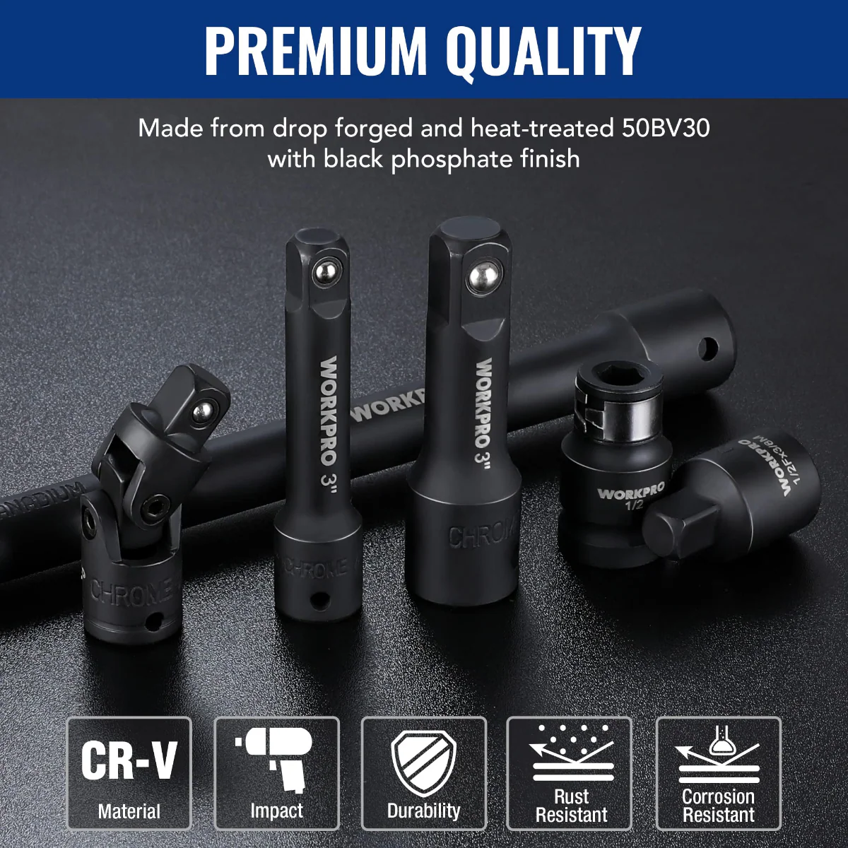 WORKPRO 18 Pcs Drive Tool Accessory Set - Image 3