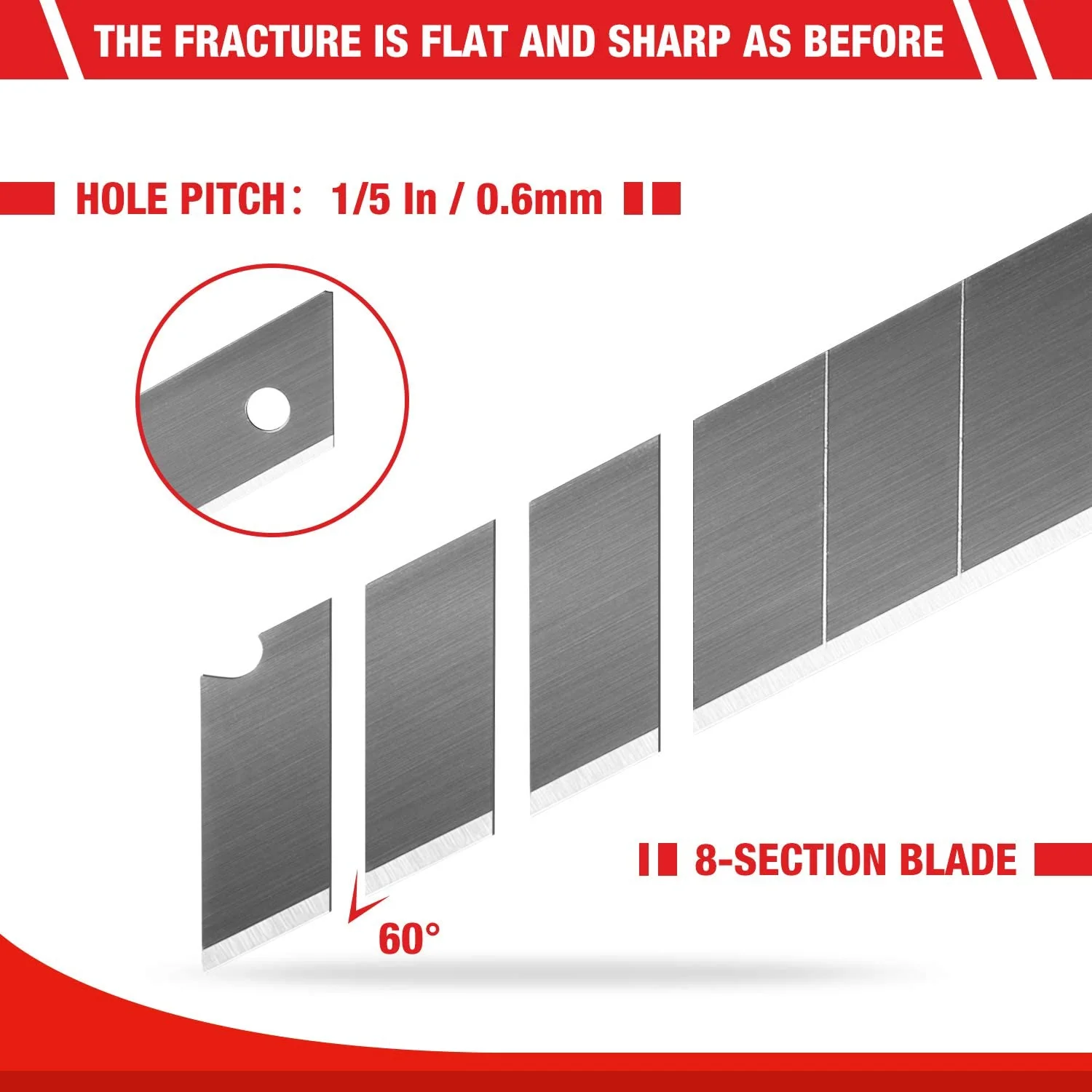WORKPRO 18mm Snap-off Blades SK5 Steel Replacement Blade Fits Pack of 100 - Image 4