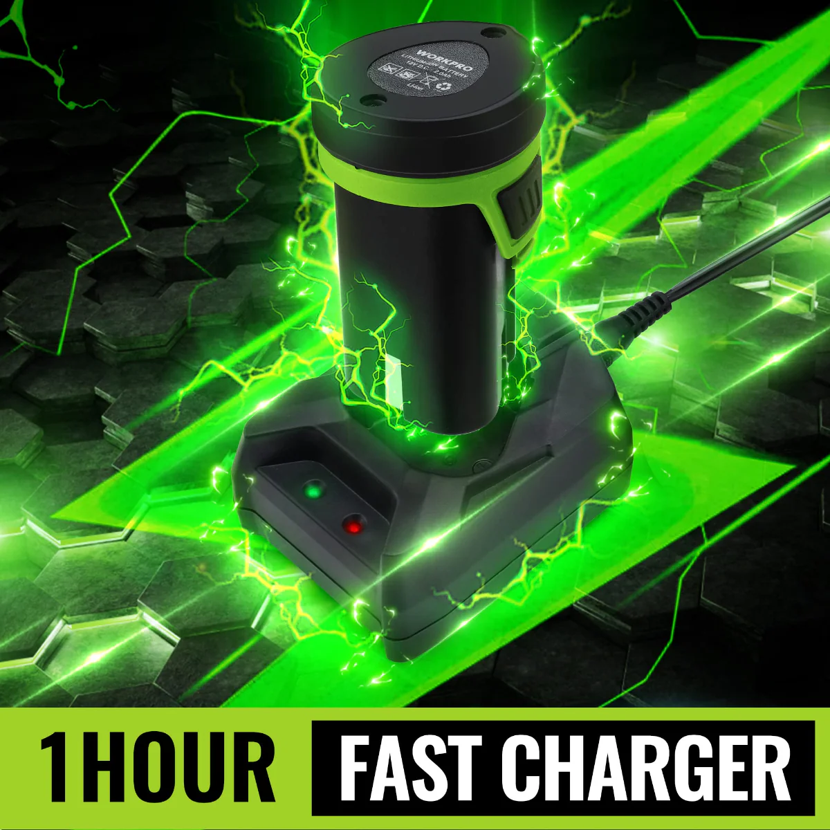 WORKPRO 2 in 1 12V Electric Cordless Grass Hedge Shear & Handheld Shrubbery Trimmer, with 2.0Ah Rechargeable Lithium-Ion Battery and 1 Hour Fast Charger - Image 4