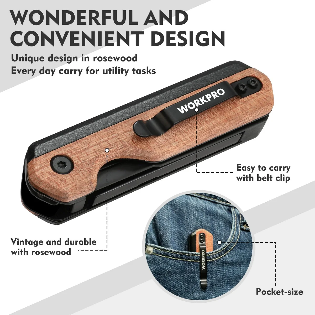 WORKPRO 2-in-1 Folding Utility Knife, Extra 10 SK5 Blades Included - Image 7