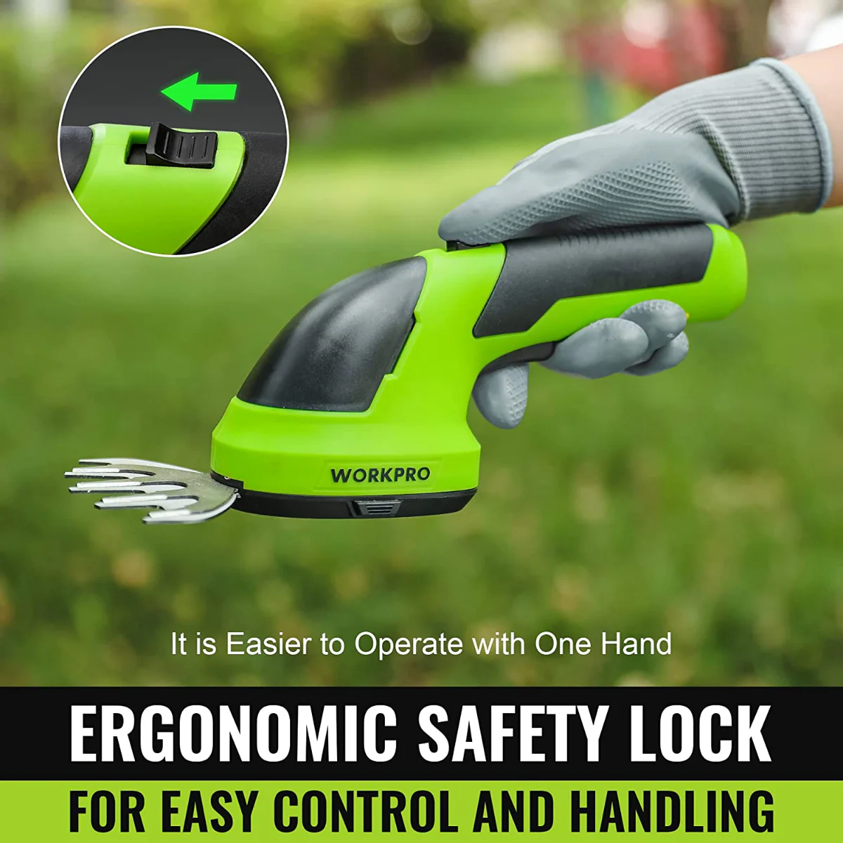 WORKPRO 2 in 1 Handheld 7.2V Electric Cordless Shrubbery Trimmer Hedge Shears/Grass Cutter - Pink Ribbon - Image 12