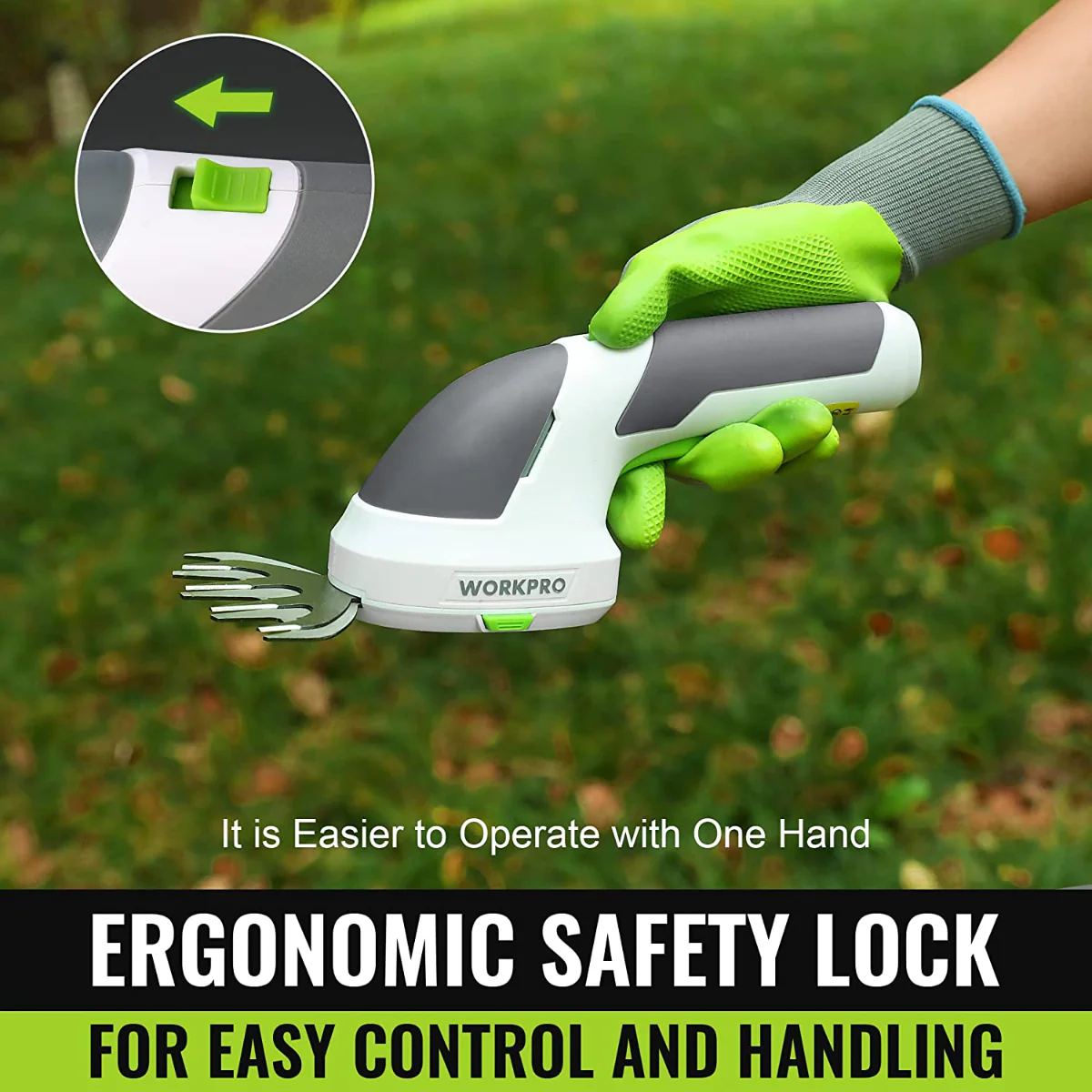 WORKPRO 2 in 1 Handheld 7.2V Electric Cordless Shrubbery Trimmer Hedge Shears/Grass Cutter - Pink Ribbon - Image 19