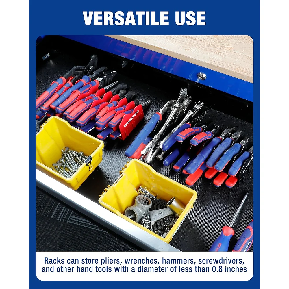WORKPRO 2-Pack Plier Organizer Rack, Pliers Holder and Cutter Organizers with Non-Slip Rubber Base, 20-Slot Tool Box Organizer, Tool Drawer Organizer, Tool Storage, Plier Rack (Pliers Not Included) - Image 7