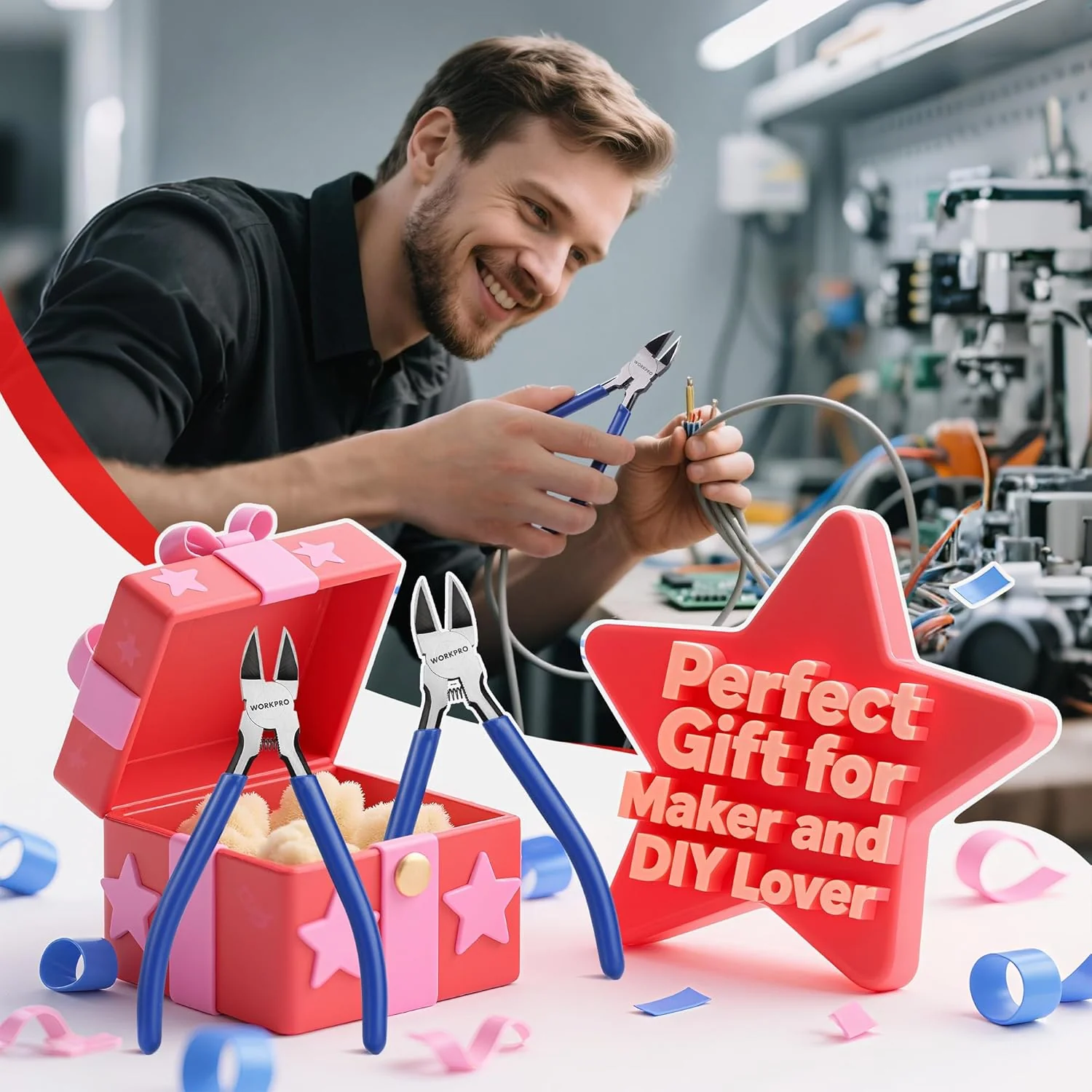 WORKPRO 2 Pack Wire Cutters, 6 Inch Precision Flush Cutters, Spring Loaded Side Cutting Pliers, Sharp Diagonal Cutters for Crafts, Jewelry Making, Electronics, 3D Print, Floral - Image 9