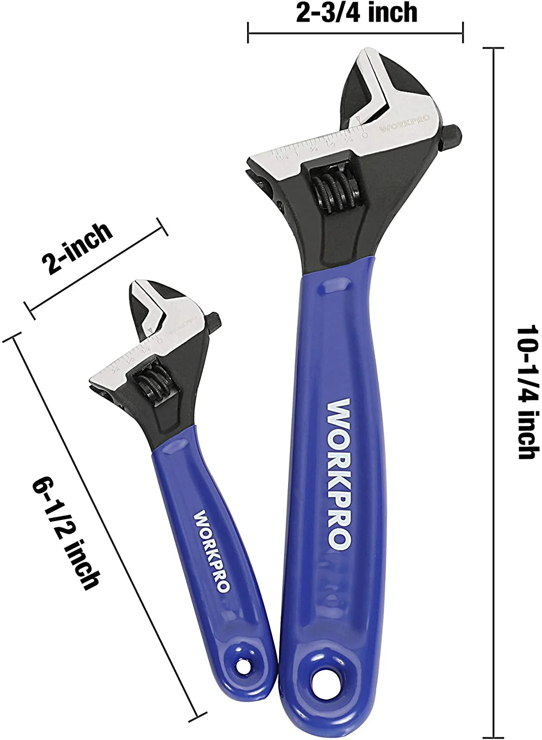 WORKPRO 2 Pcs Adjustable Wrench Set for Home Garage Workshop and DIY - Image 4