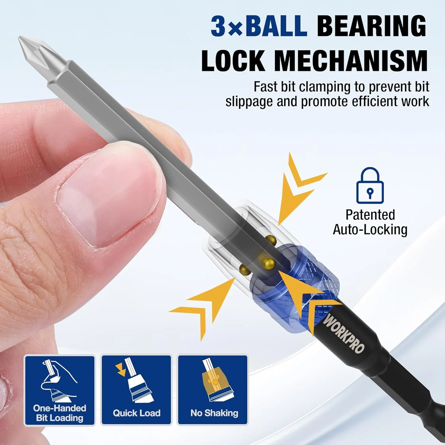 WORKPRO 2-Piece Drill Screwdriver Bit Holder for Impact Driver Bits, 3" Drill Bit Extension, 1/4 Inch Hex Shank Quick Release Extension Adapter, Ideal for Nuts, Drills and Socket Driver Adapters - Image 2