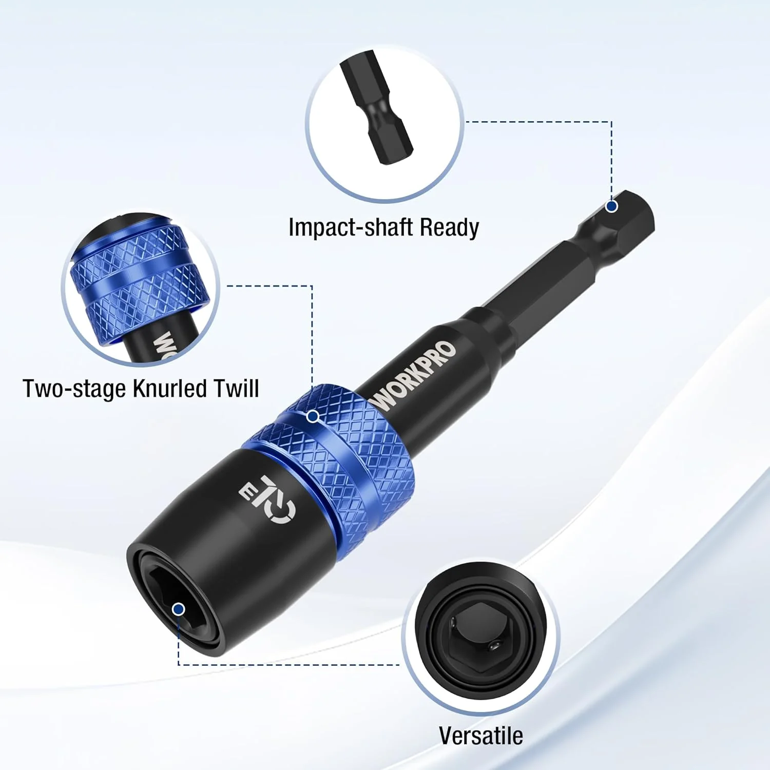 WORKPRO 2-Piece Drill Screwdriver Bit Holder for Impact Driver Bits, 3" Drill Bit Extension, 1/4 Inch Hex Shank Quick Release Extension Adapter, Ideal for Nuts, Drills and Socket Driver Adapters - Image 4