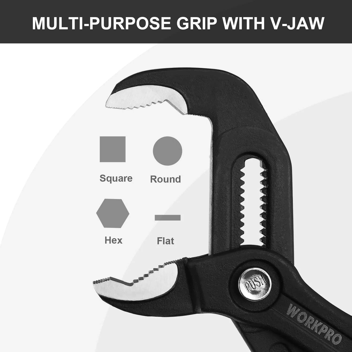 WORKPRO Groove Joint Pliers with Comfort Grip - Image 3