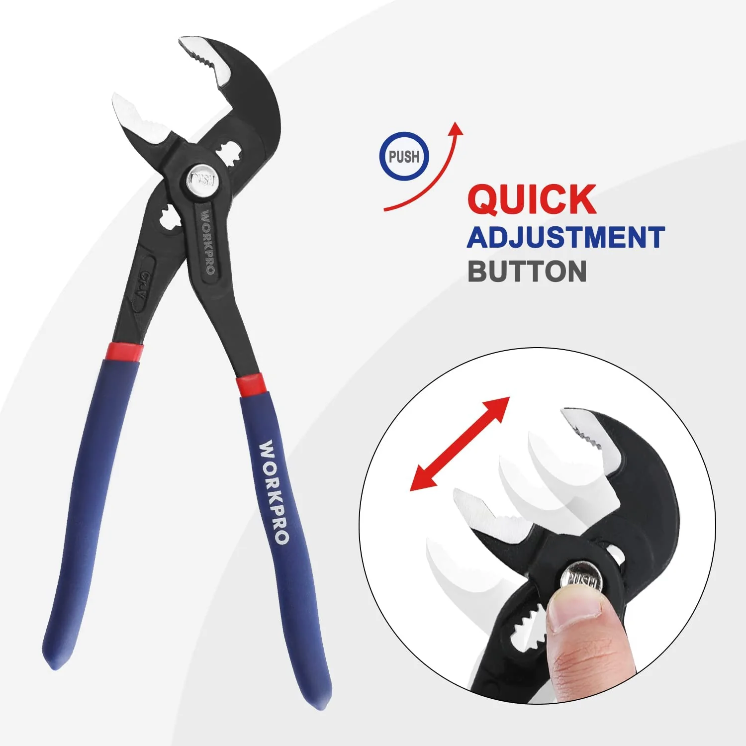 WORKPRO Groove Joint Pliers with Comfort Grip - Image 4