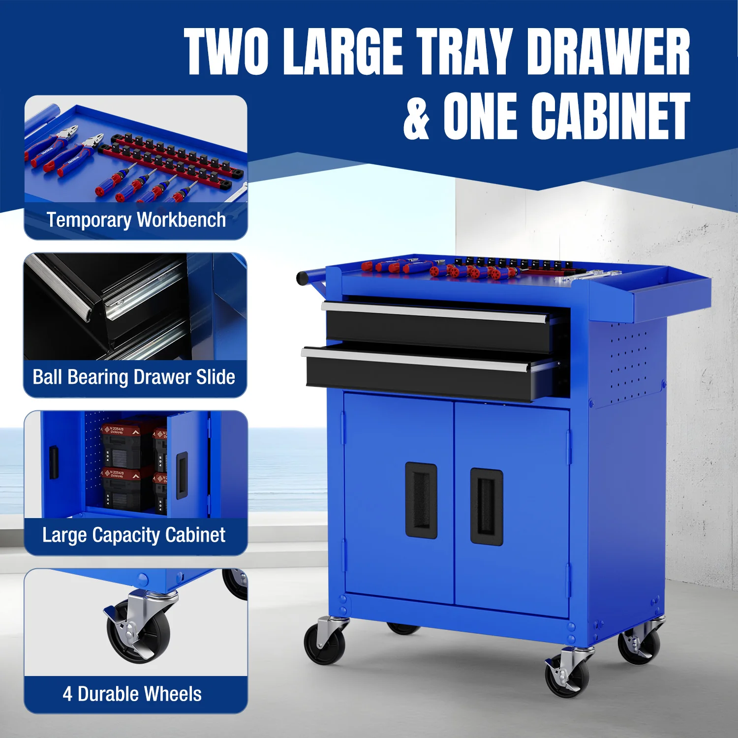 WORKPRO 20 inch 5-Drawer Rolling Tool Chest - Image 3