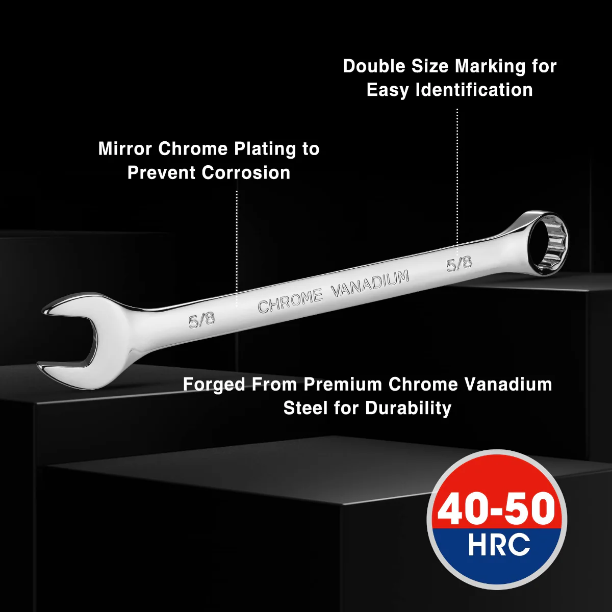 WORKPRO 20 Pcs Metric & SAE Combination Cr-V 12-point Wrench Set, SAE 1/4”- 3/4” and Metric 6mm-18mm - Image 5