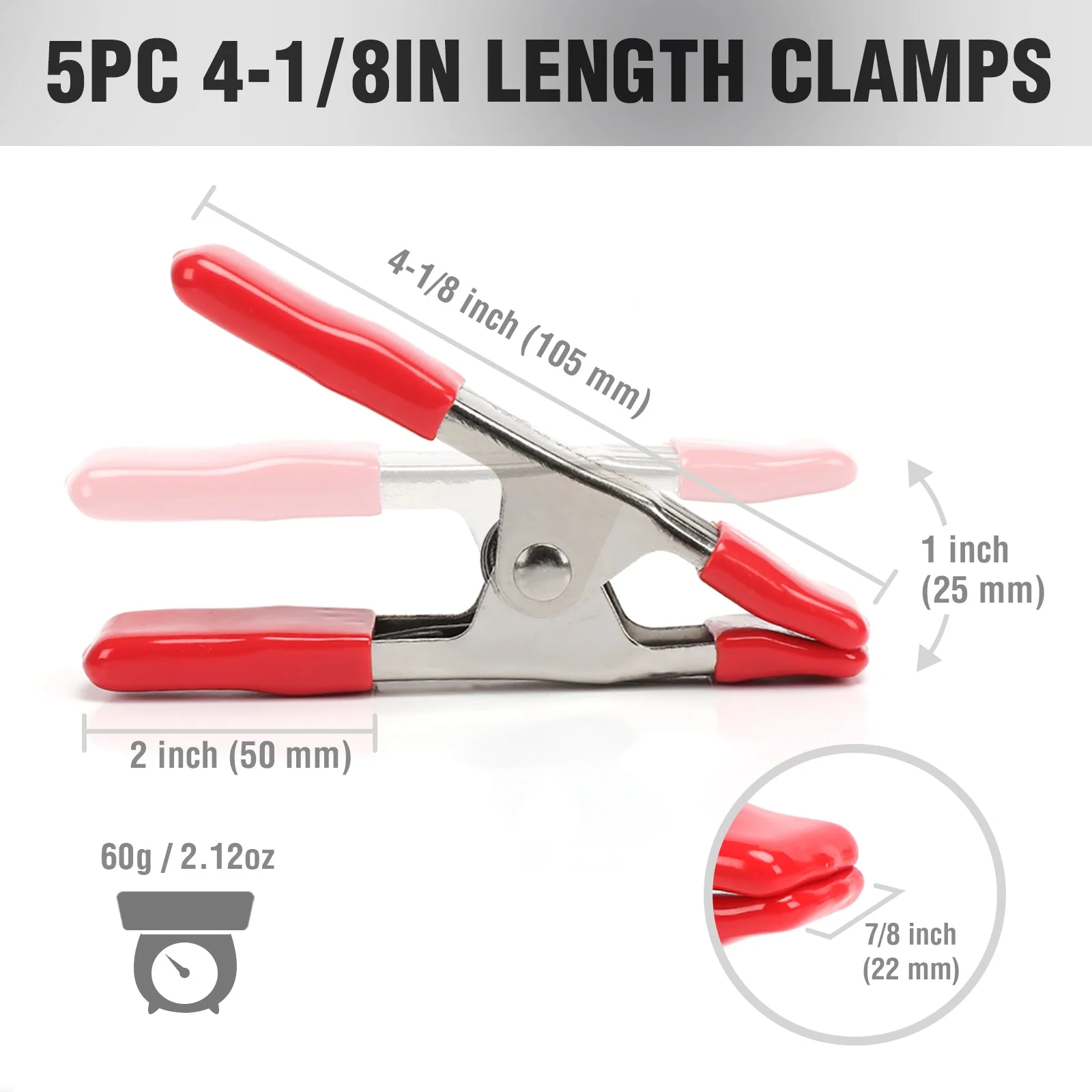 WORKPRO 20-Piece Steel Spring Clamp Set, 15pc 3/4" Clamps, 5pc 1" Clamps for Wood Working, DIY, Photo Studio Backdrops Backgrounds - Image 2