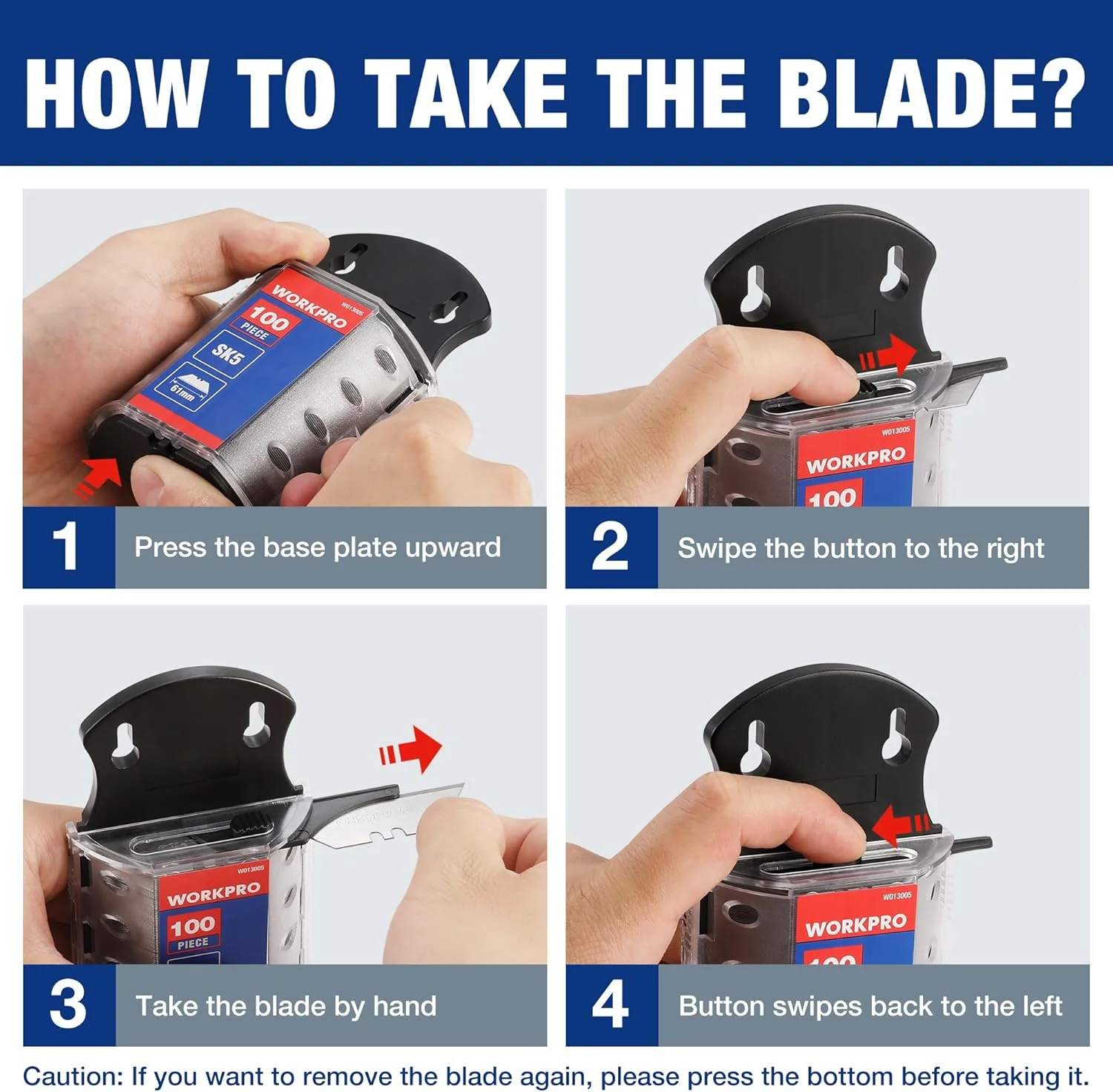 WORKPRO 200-Pack Utility Knife Blades with Dispenser | SK5 Steel Standard Blades for Box Cutter, For Cardboard, Leather, Carpet, Rope, Soft metal, Pipe, etc - Image 7
