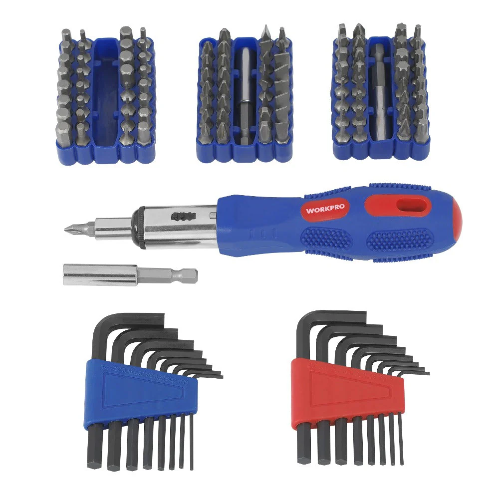 WORKPRO 201PC Tool Set Home Instruments Hand Tools Socket Set Ratchet Spanner Wrenches Pliers Screwdrivers - Image 5