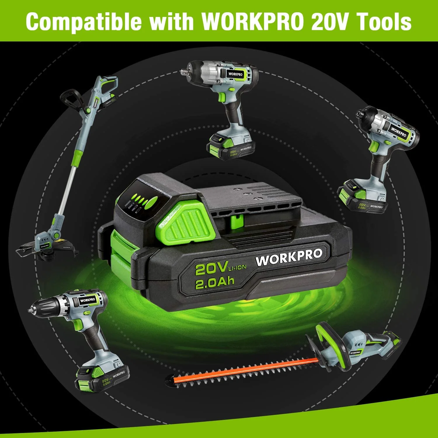 WORKPRO 20V 2.0Ah Lithium-ion Battery Pack - Image 5