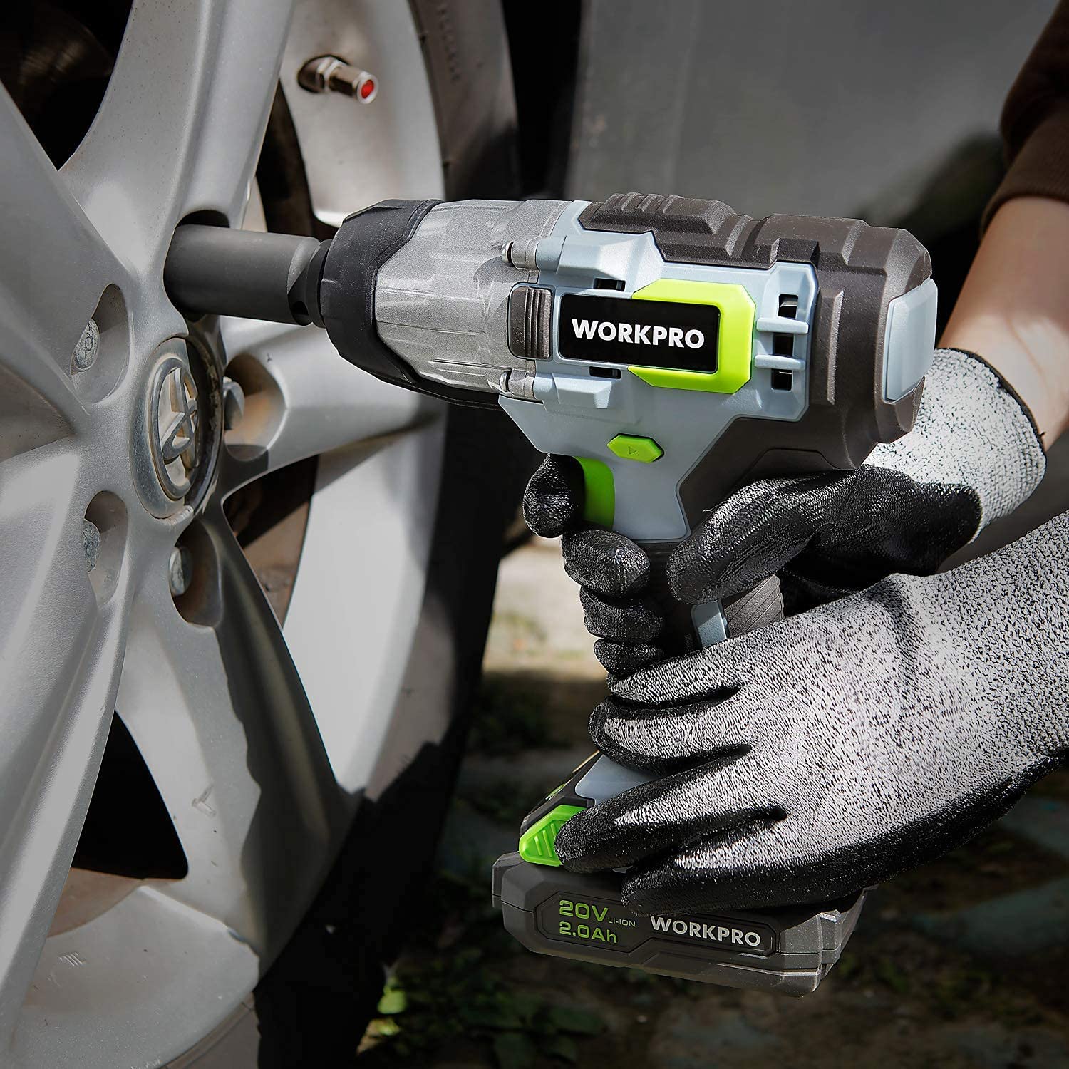 WORKPRO 20V Cordless Impact Wrench with Fast Charger Belt Clip for Easy Carrying - Image 6
