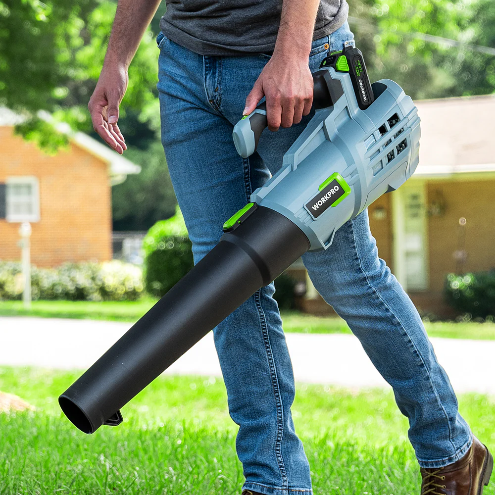 WORKPRO 20V Cordless Leaf Blower with 5 Adjustable Speeds 4.0Ah Larger Capacity Battery and Quick Charger Included - Image 2